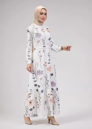 Badia Lily Bloom Modesty Dress in Soft Floral Print