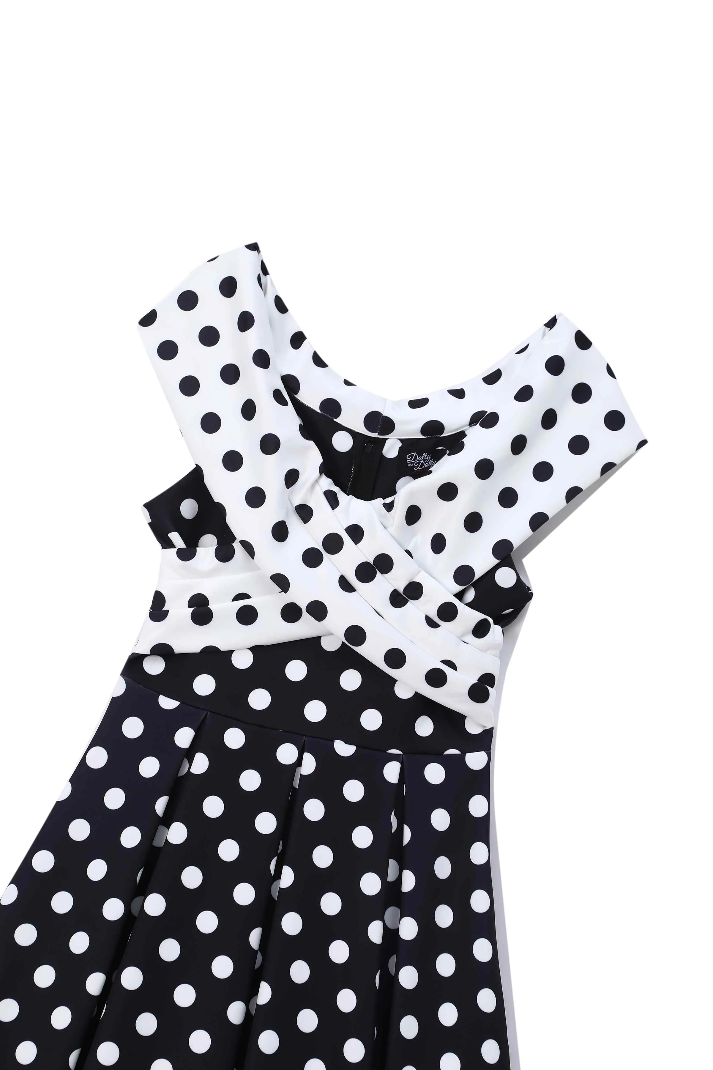 Beverly Monochrome Polka Dot Off Shoulder Dress