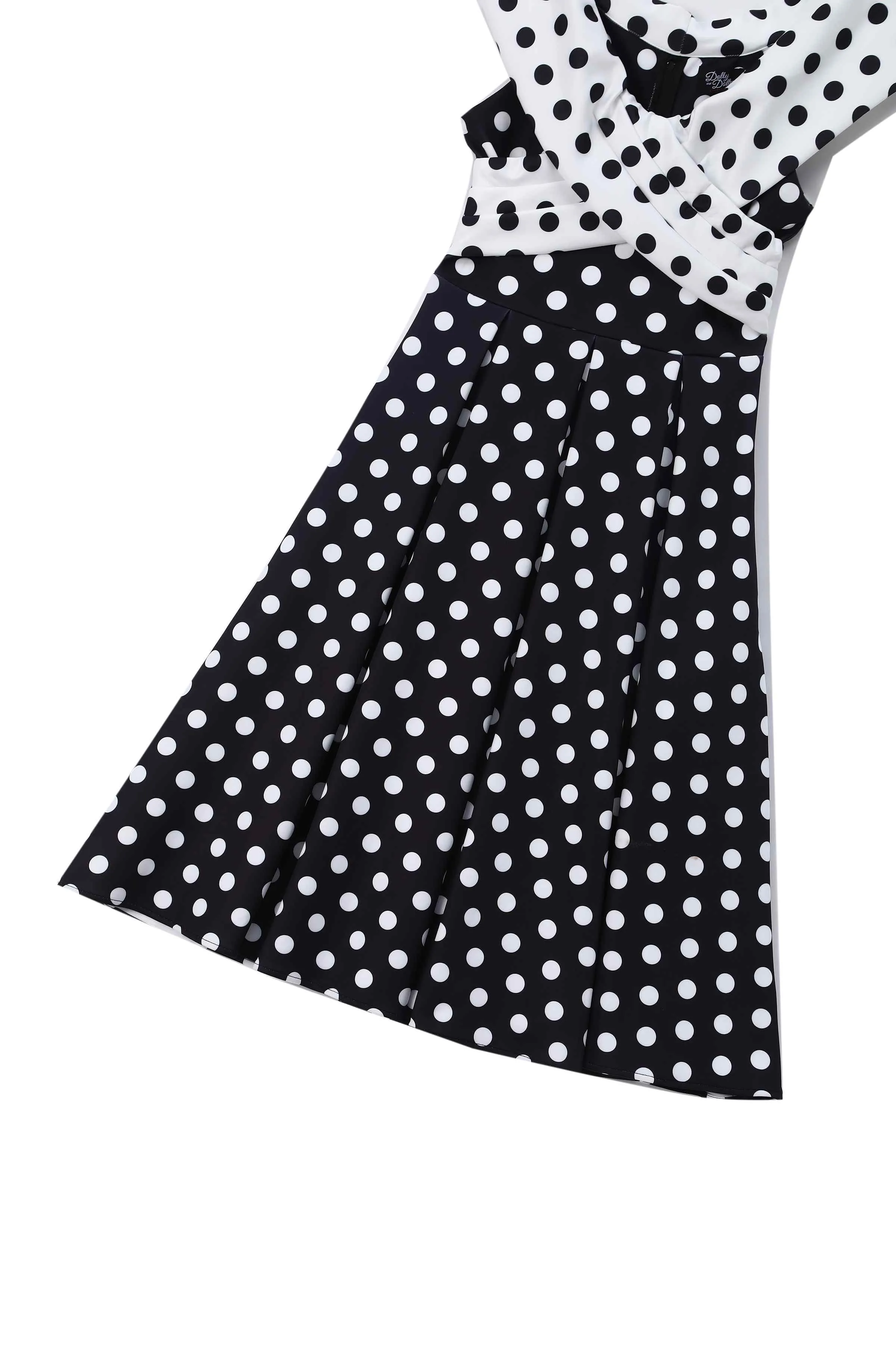 Beverly Monochrome Polka Dot Off Shoulder Dress