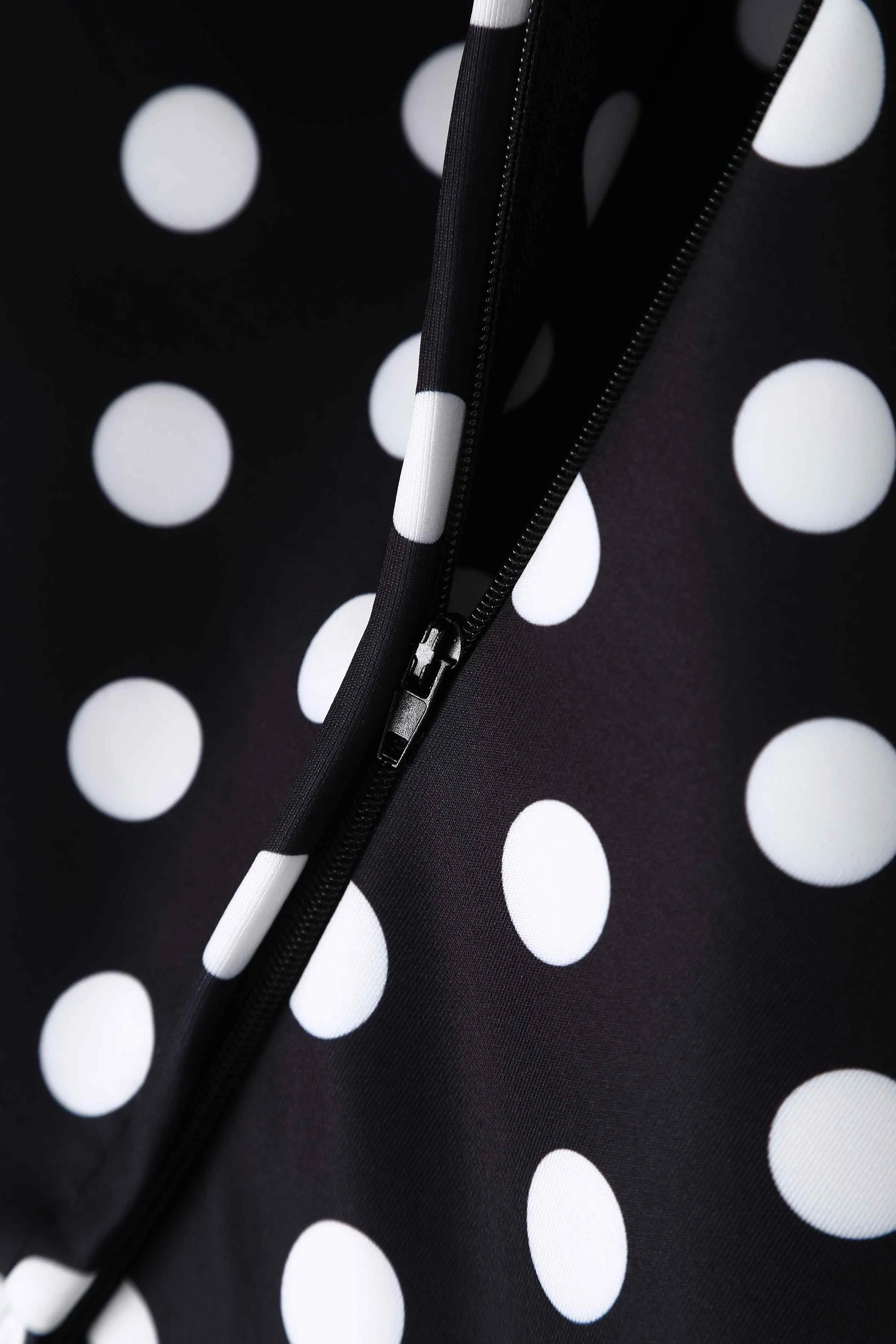 Beverly Monochrome Polka Dot Off Shoulder Dress