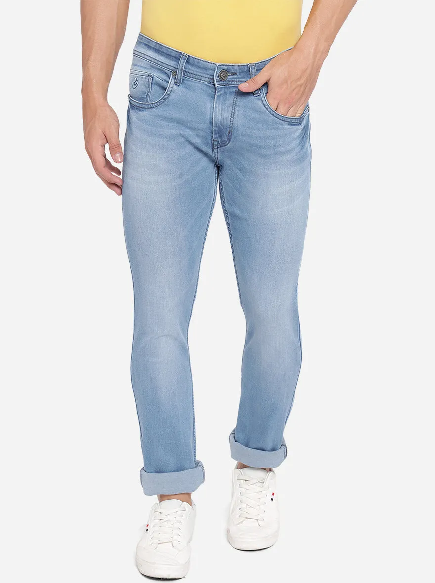 Bijou Blue Washed Straight Fit Jeans | Greenfibre