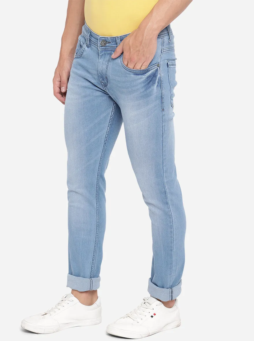 Bijou Blue Washed Straight Fit Jeans | Greenfibre