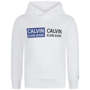 Calvin Klein  Boys Sweater - Cotton Hooded Logo Sweater