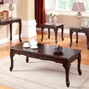 Cheshire Dark Cherry 3 Pc. Coffee Table Set