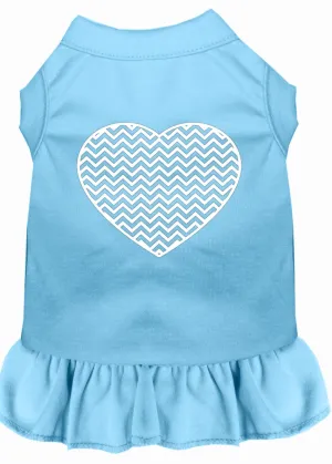 Chevron Heart Screen Print Dress Baby Blue 4x (22)