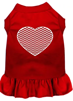 Chevron Heart Screen Print Dress Red Sm (10)