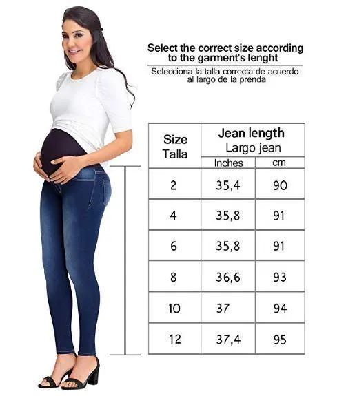 Colombian Maternity Skinny Jeans with Baby Bump Lowla M21998