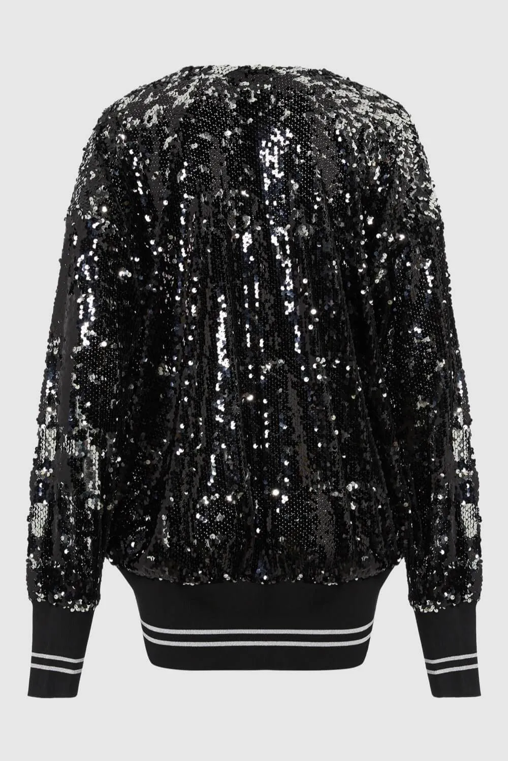 DEEP V SEQUIN SWEATER