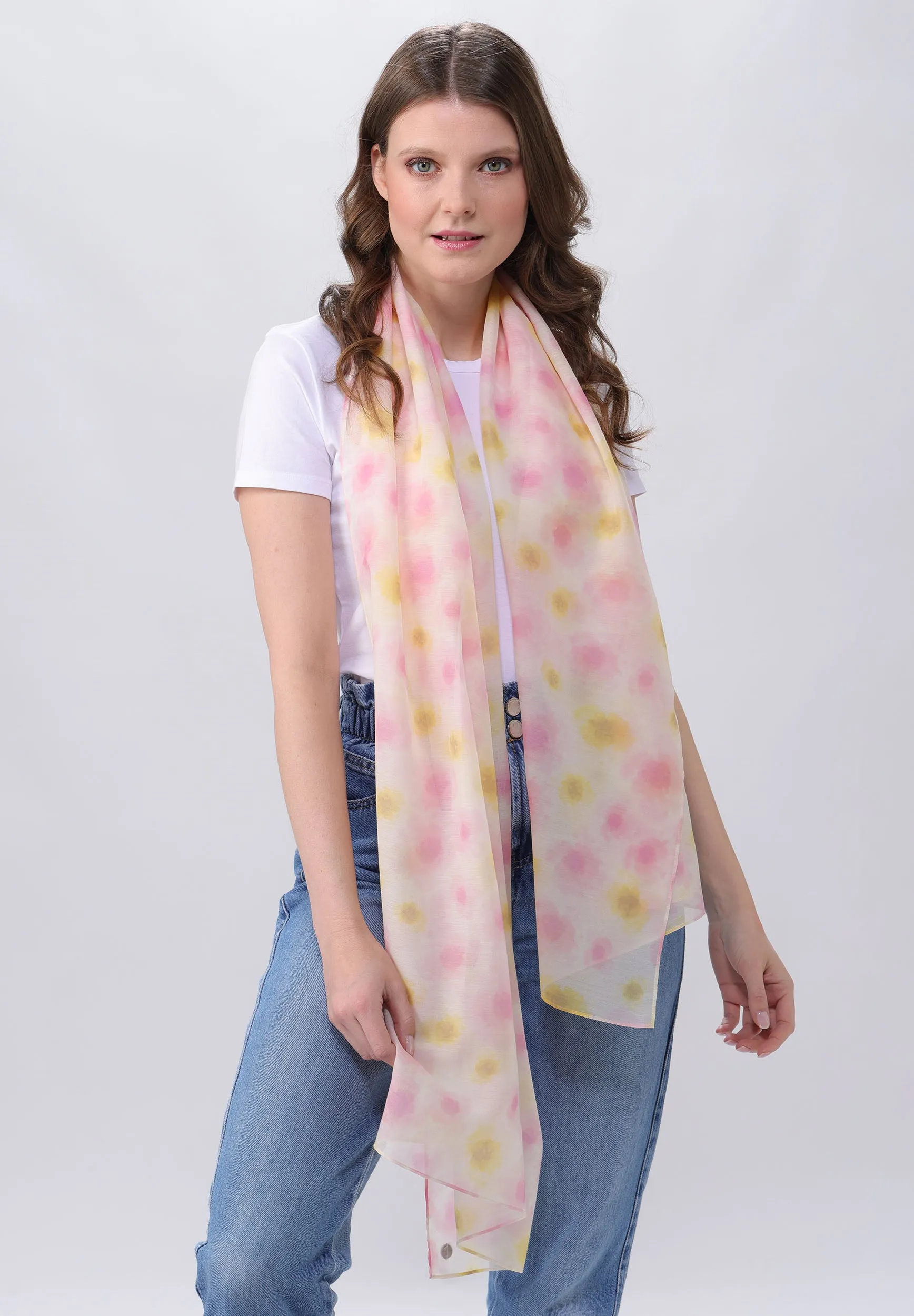 Floral Optic Cotton Silk Wrap