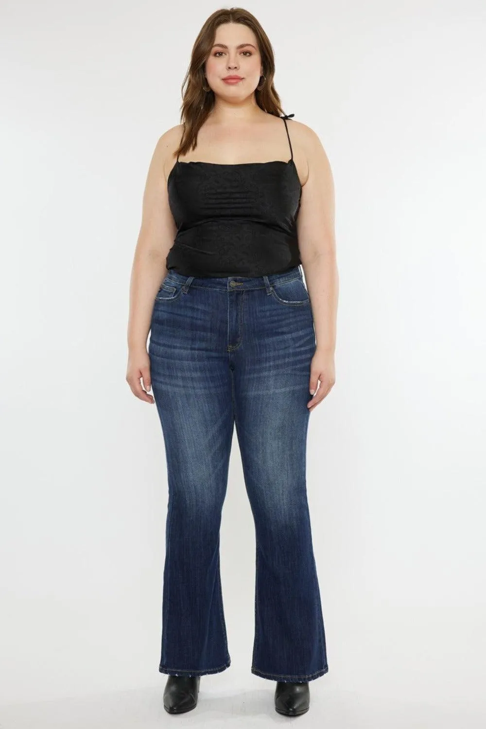 Full Size Mid Rise Slim Flare Jeans