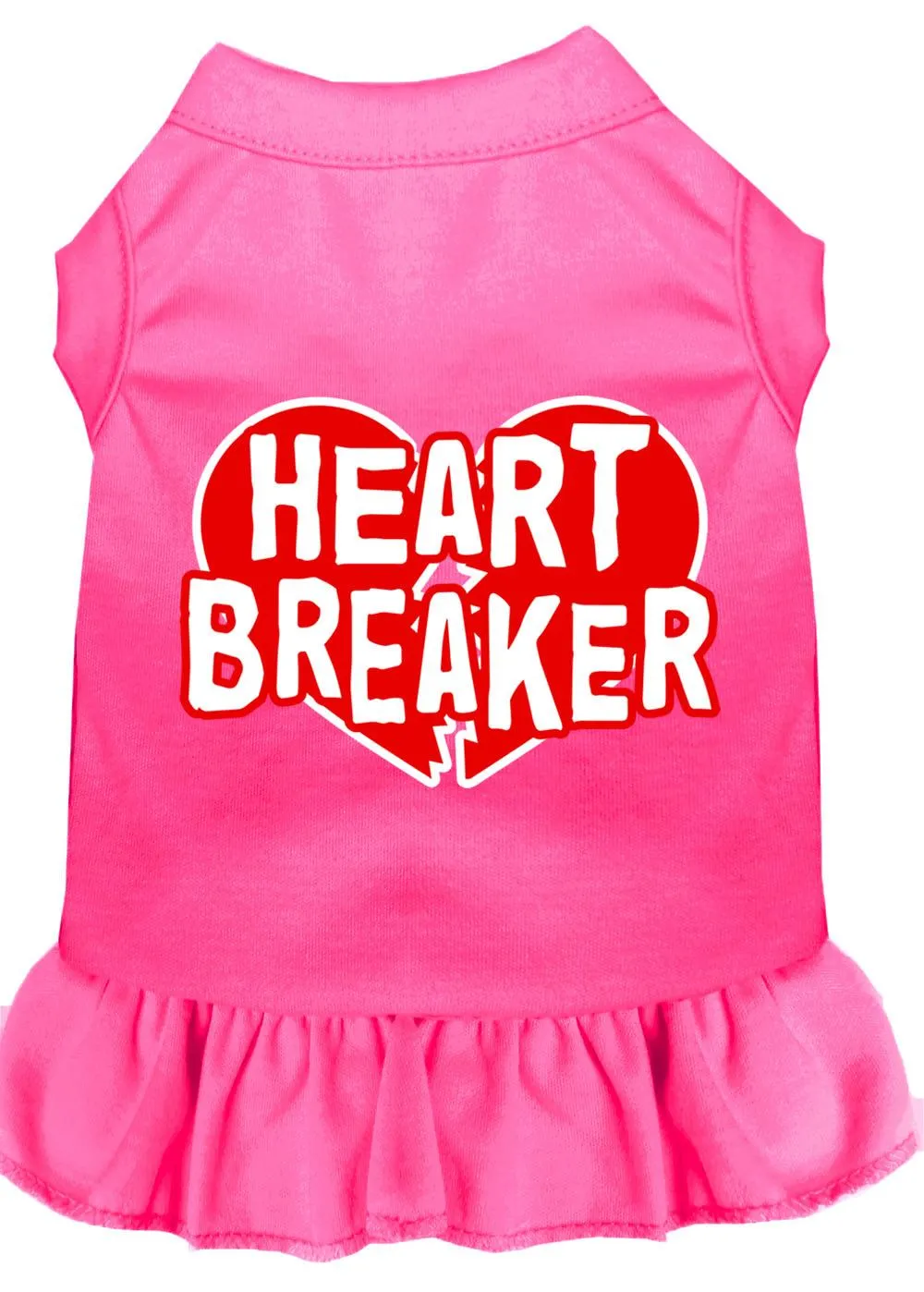 Heart Breaker Screen Print Dress Bright Pink Xs (8)