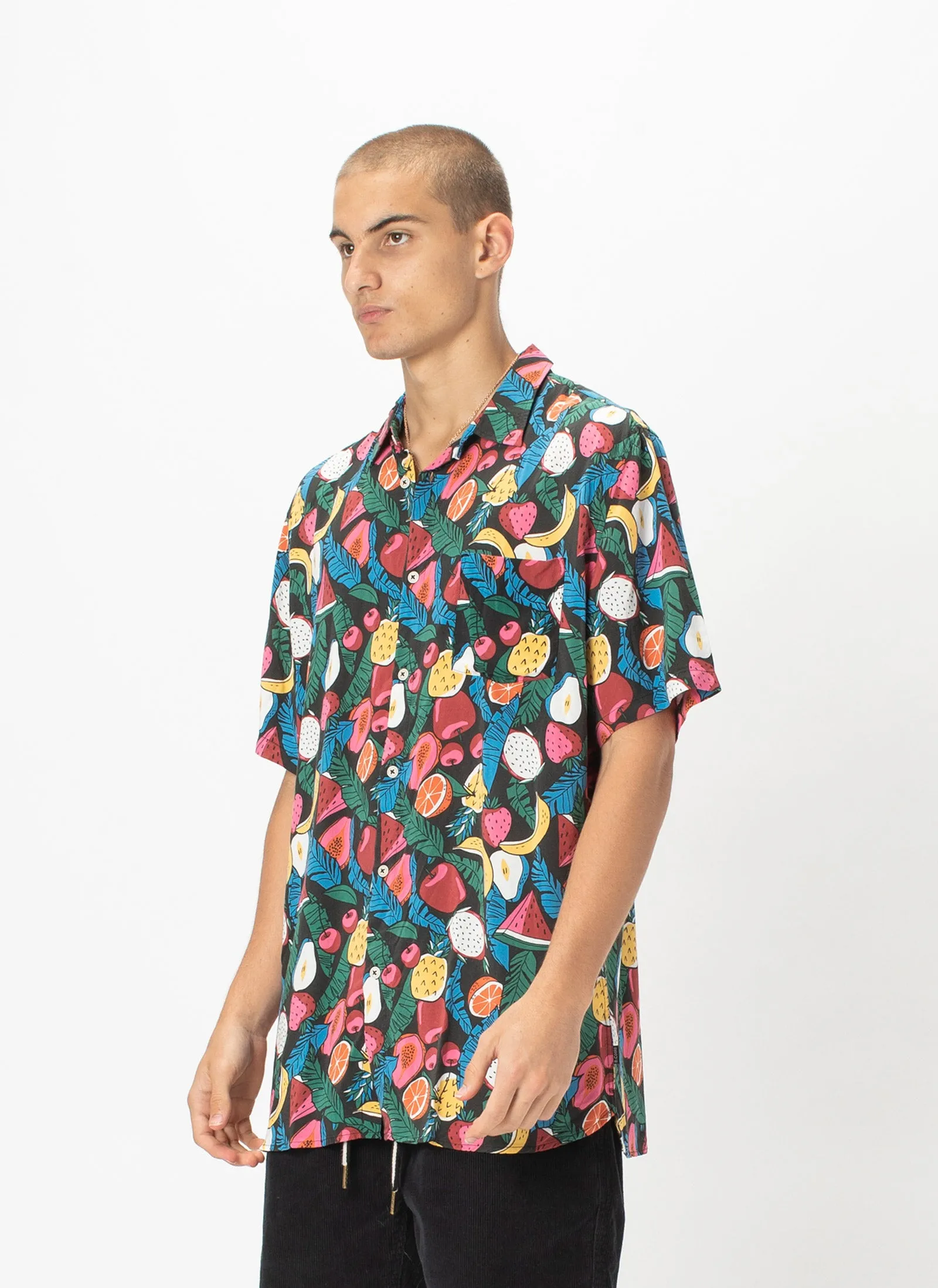 Holiday Short-Sleeve Shirt Black Fruits - Sale