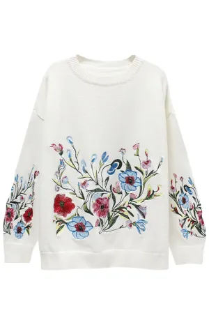 Ivita White Floral Sweater