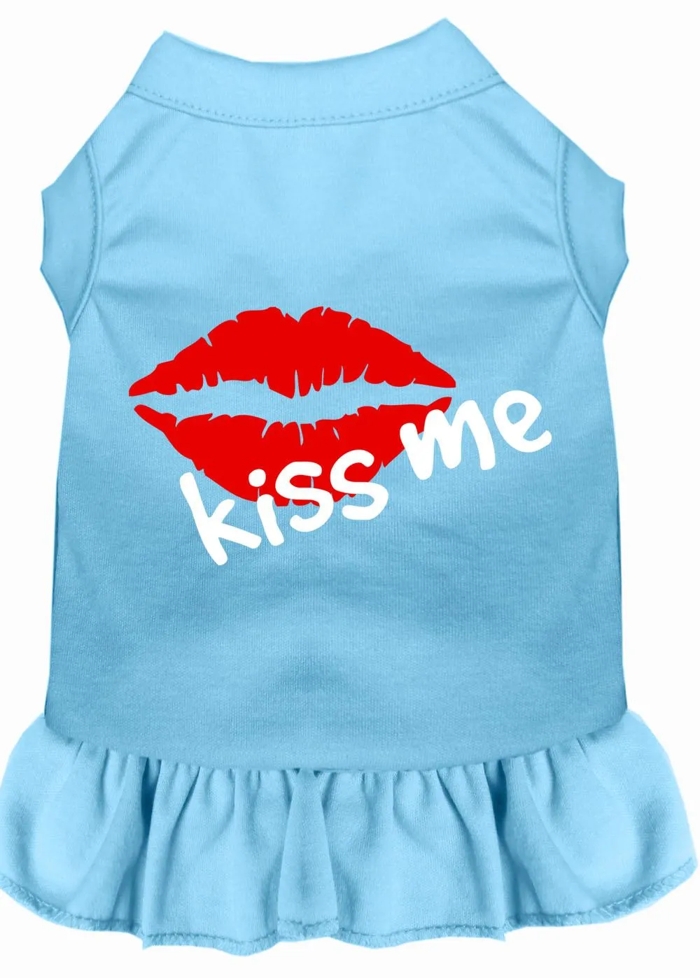 Kiss Me Screen Print Dress Baby Blue Xs (8)