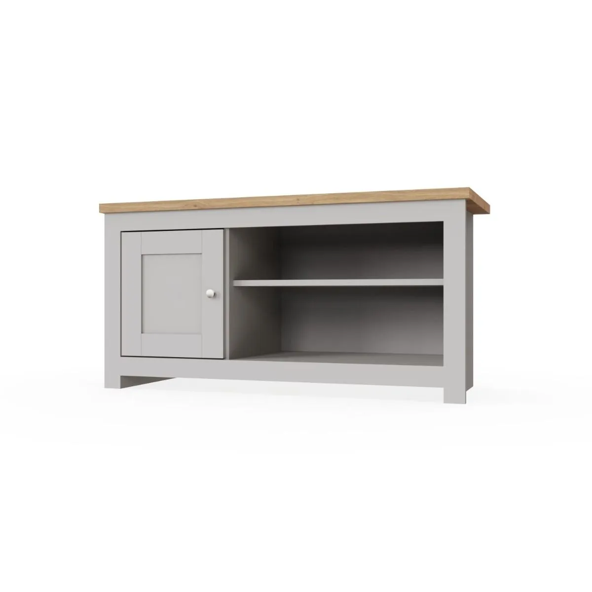 Lando Series 1 Door 2 Shelf TV Unit |  Elegant Steel Handles | Perfect for Living Room | Available in 2 Colours | Width 99cm x Height 50cm x Depth 40cm