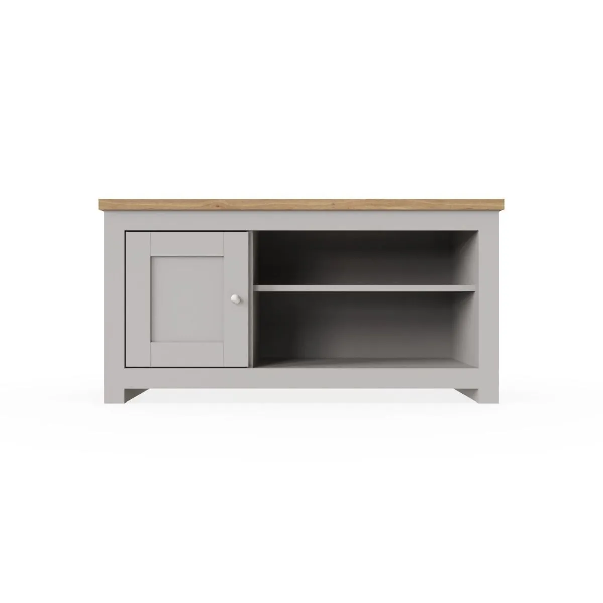 Lando Series 1 Door 2 Shelf TV Unit |  Elegant Steel Handles | Perfect for Living Room | Available in 2 Colours | Width 99cm x Height 50cm x Depth 40cm