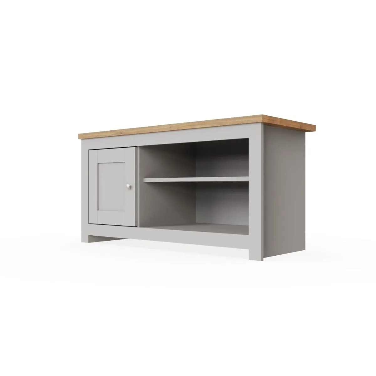 Lando Series 1 Door 2 Shelf TV Unit |  Elegant Steel Handles | Perfect for Living Room | Available in 2 Colours | Width 99cm x Height 50cm x Depth 40cm