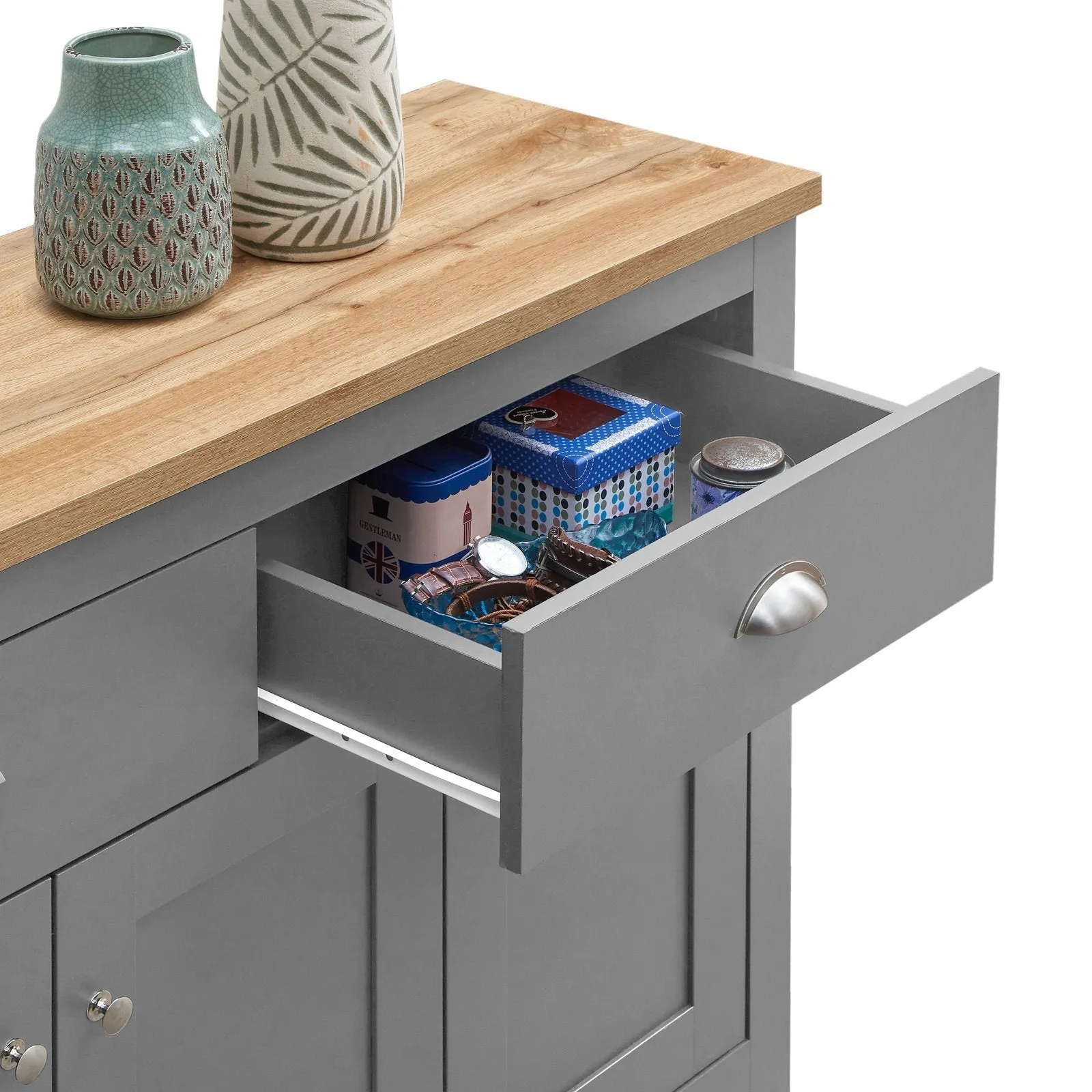 Lando Series 3 Door 2 Drawer Sideboard | Metal Handles, and Runners | Available in 2 Colours | H82cm x W112cm x D35cm