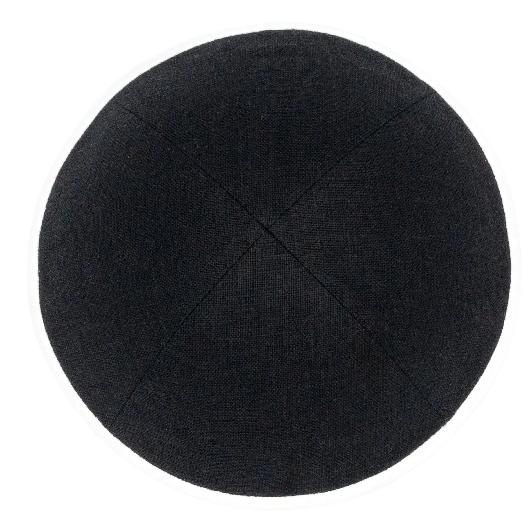 Linen Yarmulke with Coloured Rim