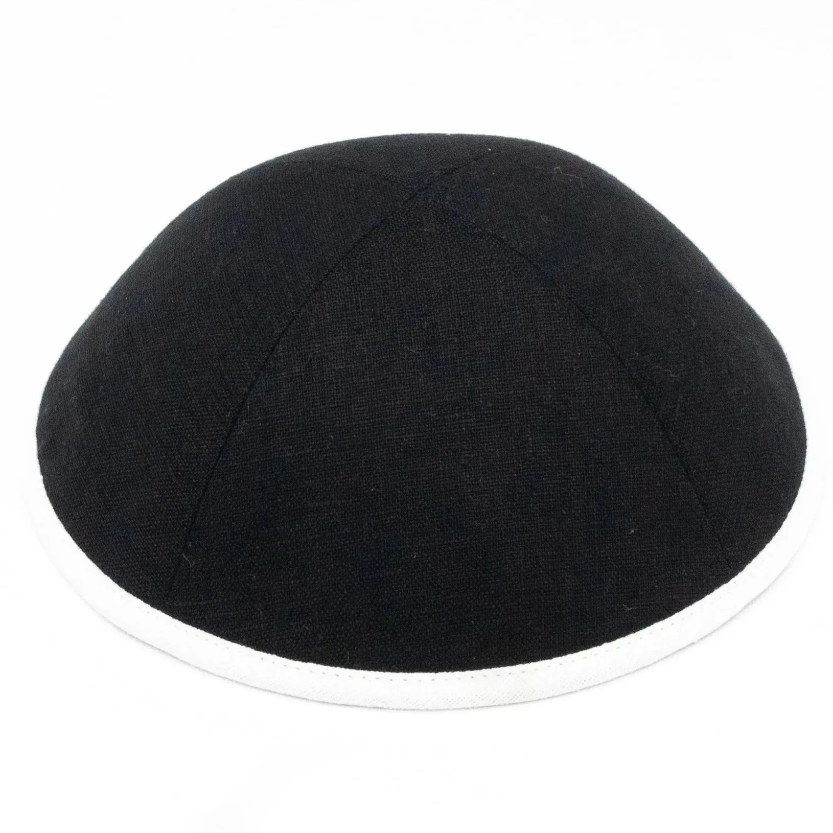 Linen Yarmulke with Coloured Rim