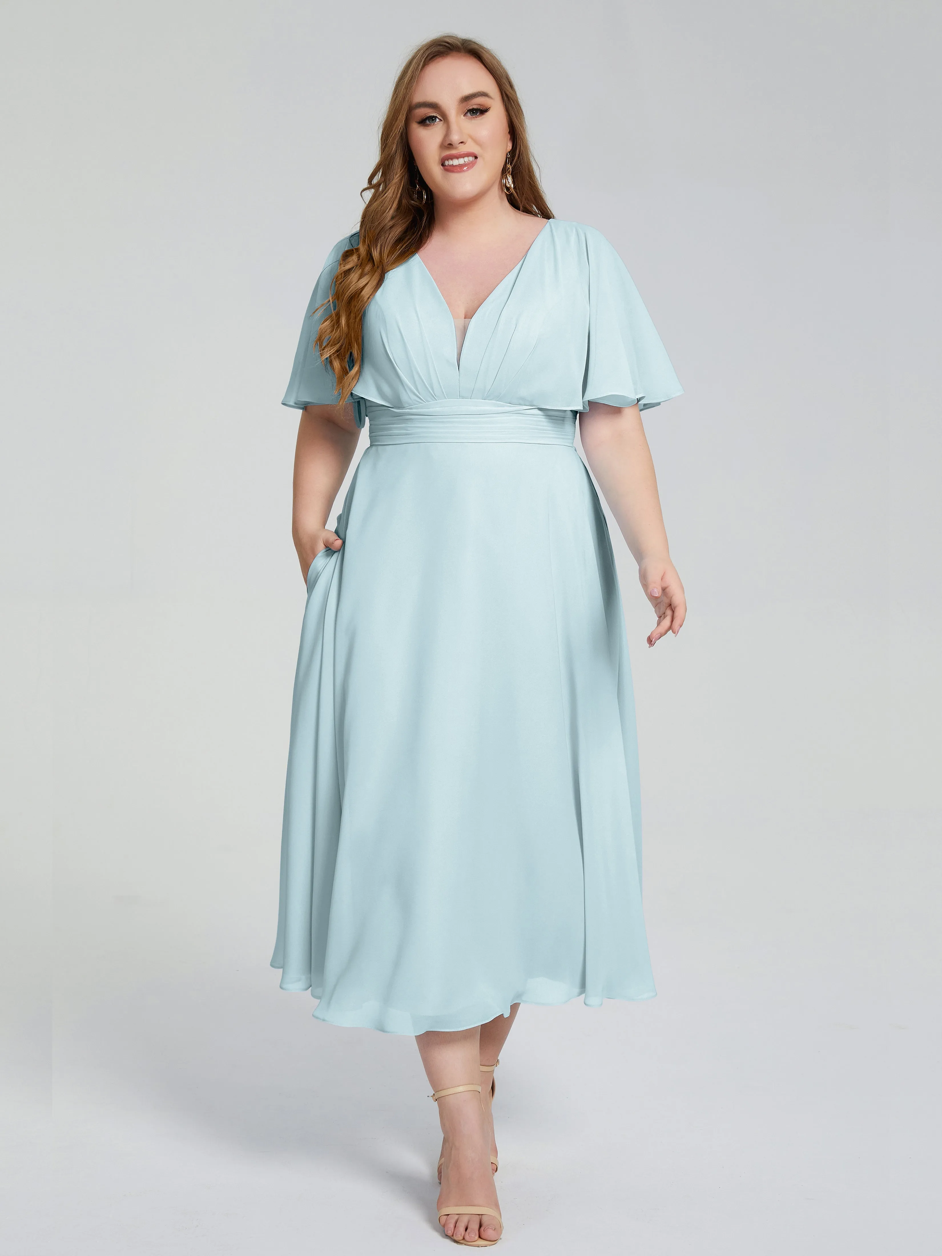 Lucia Graceful V-back Plus Size Bridesmaid Dresses