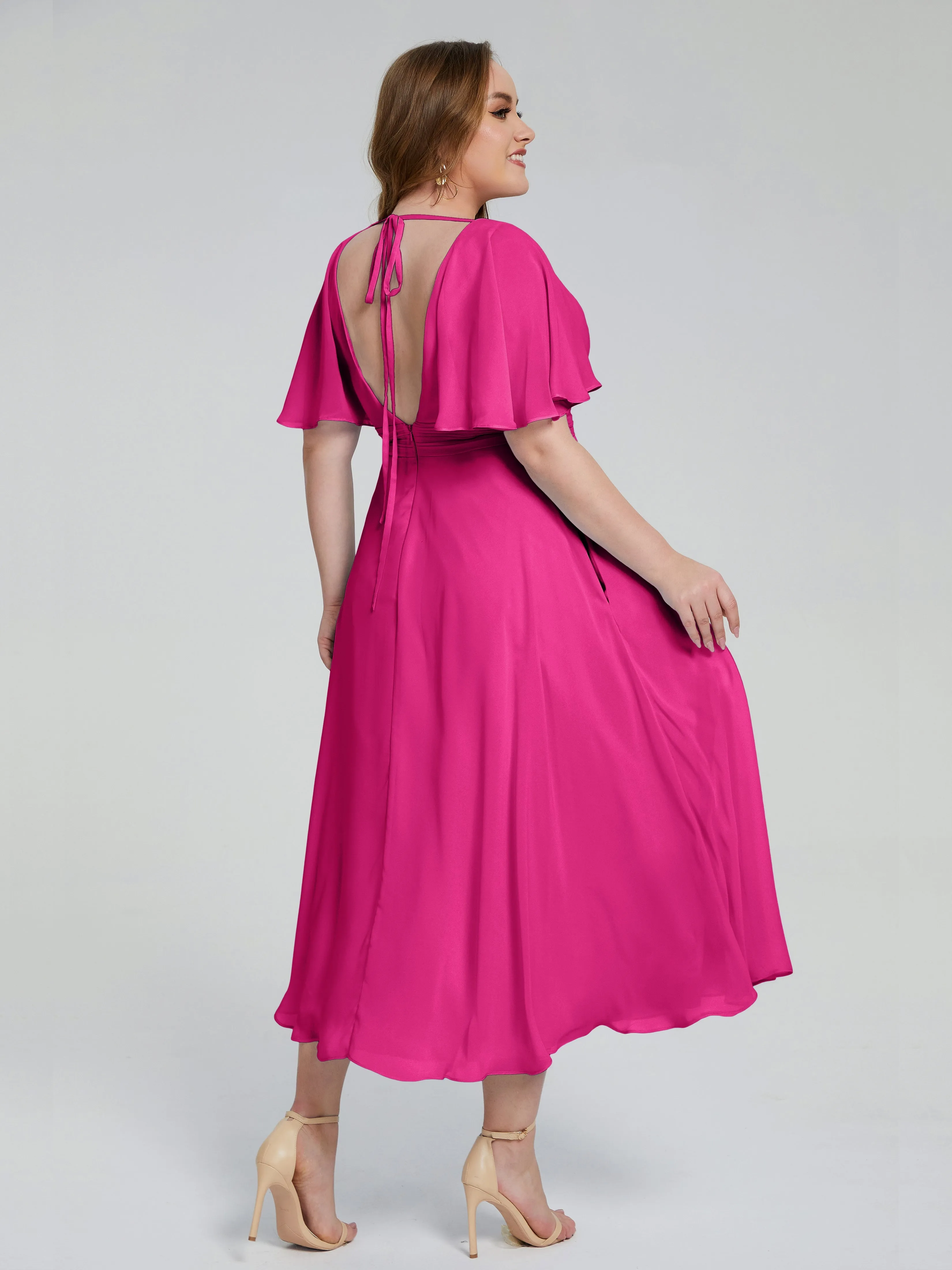 Lucia Graceful V-back Plus Size Bridesmaid Dresses