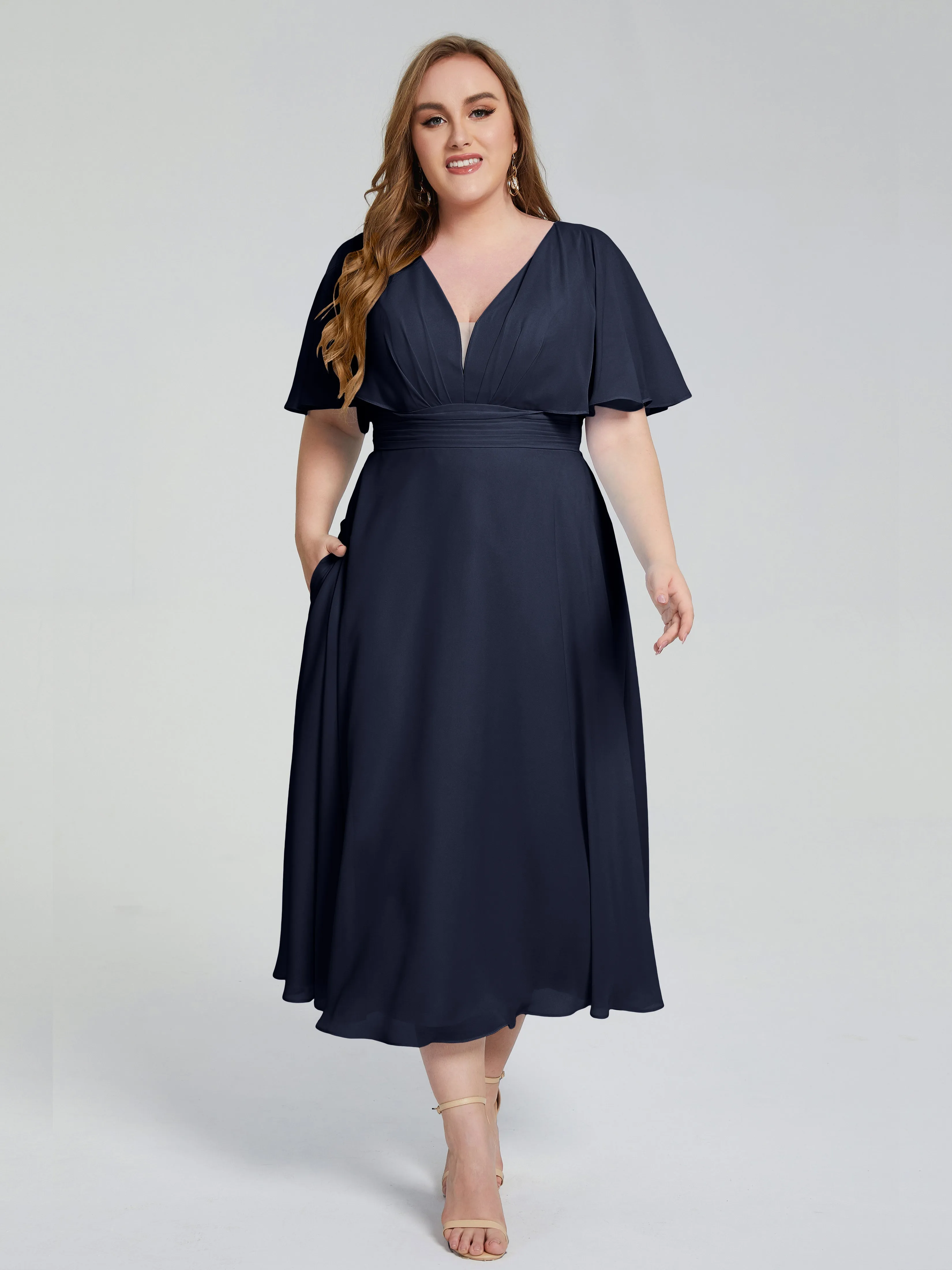 Lucia Graceful V-back Plus Size Bridesmaid Dresses