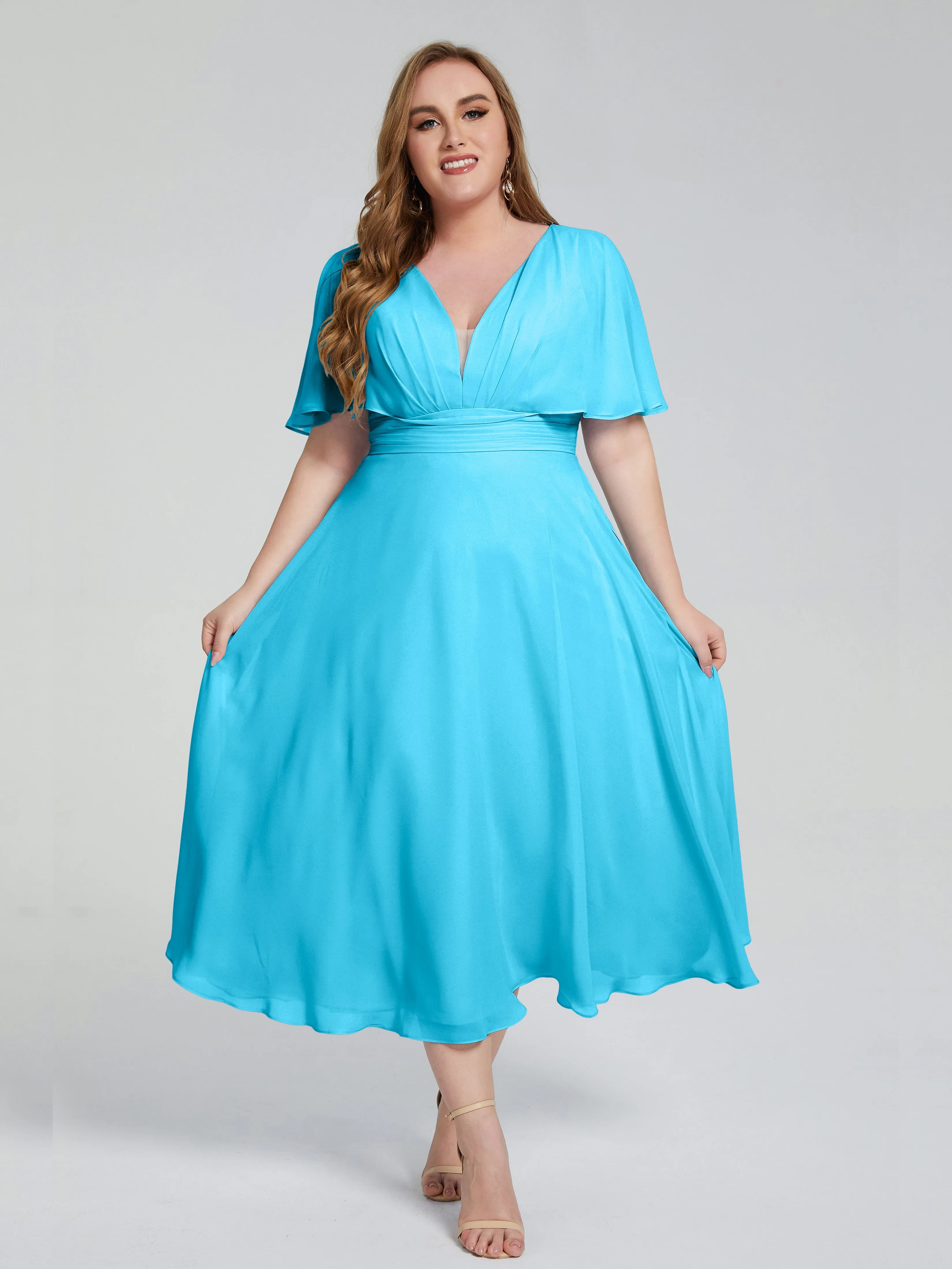 Lucia Graceful V-back Plus Size Bridesmaid Dresses