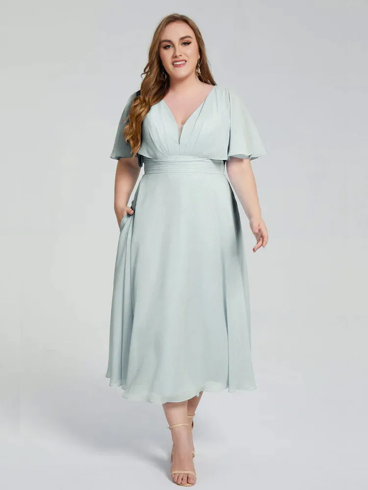 Lucia Graceful V-back Plus Size Bridesmaid Dresses