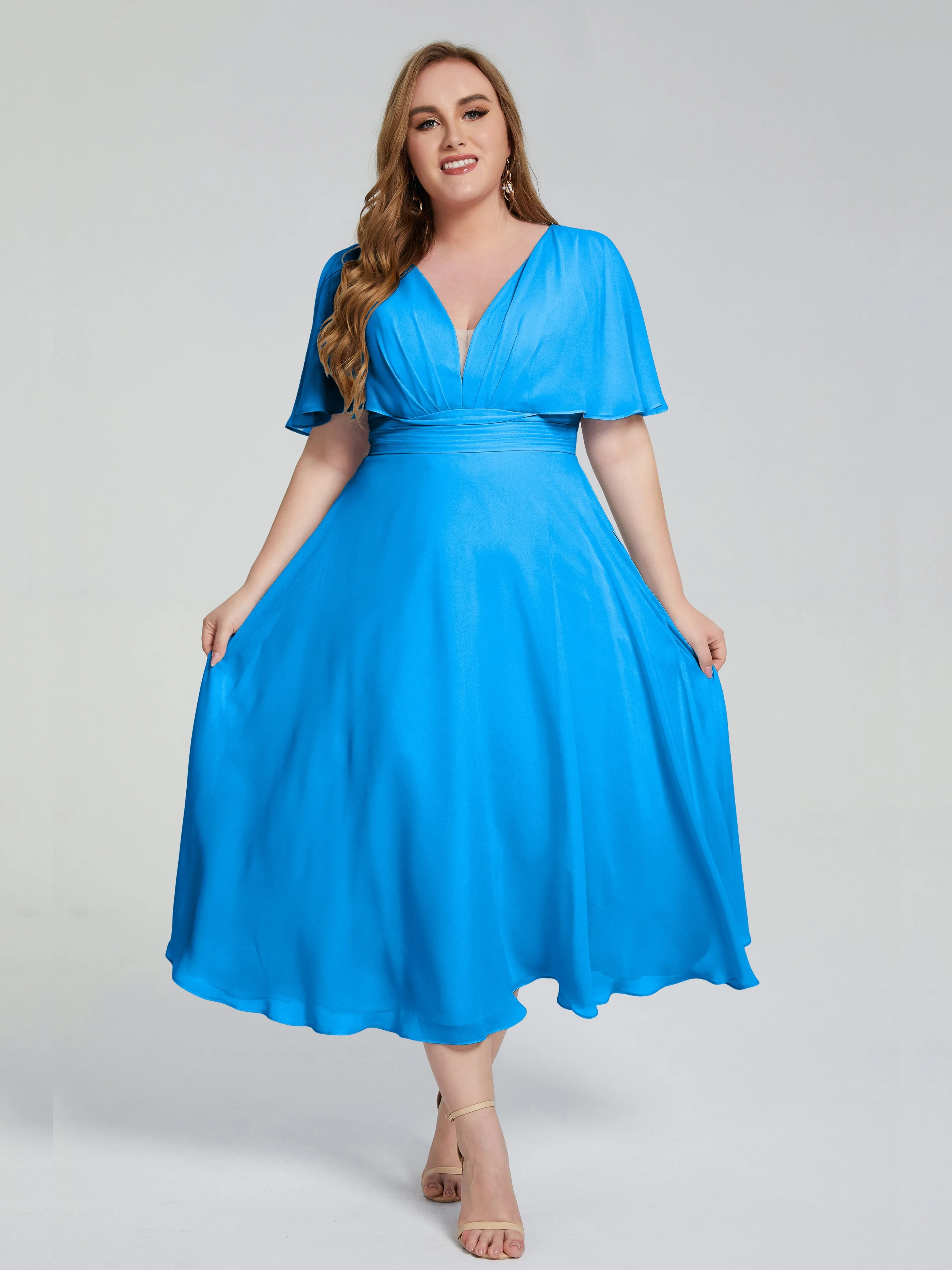 Lucia Graceful V-back Plus Size Bridesmaid Dresses