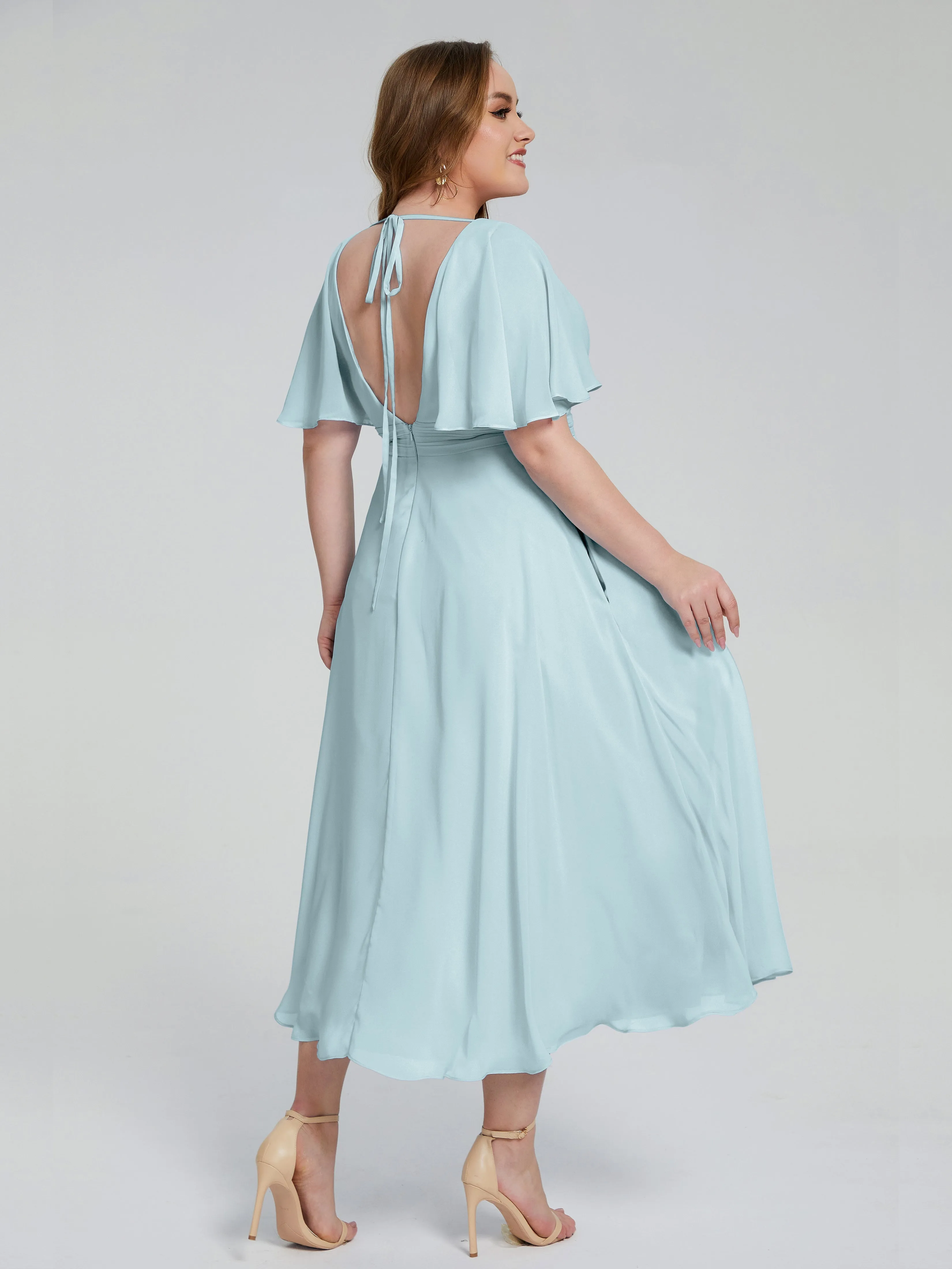 Lucia Graceful V-back Plus Size Bridesmaid Dresses