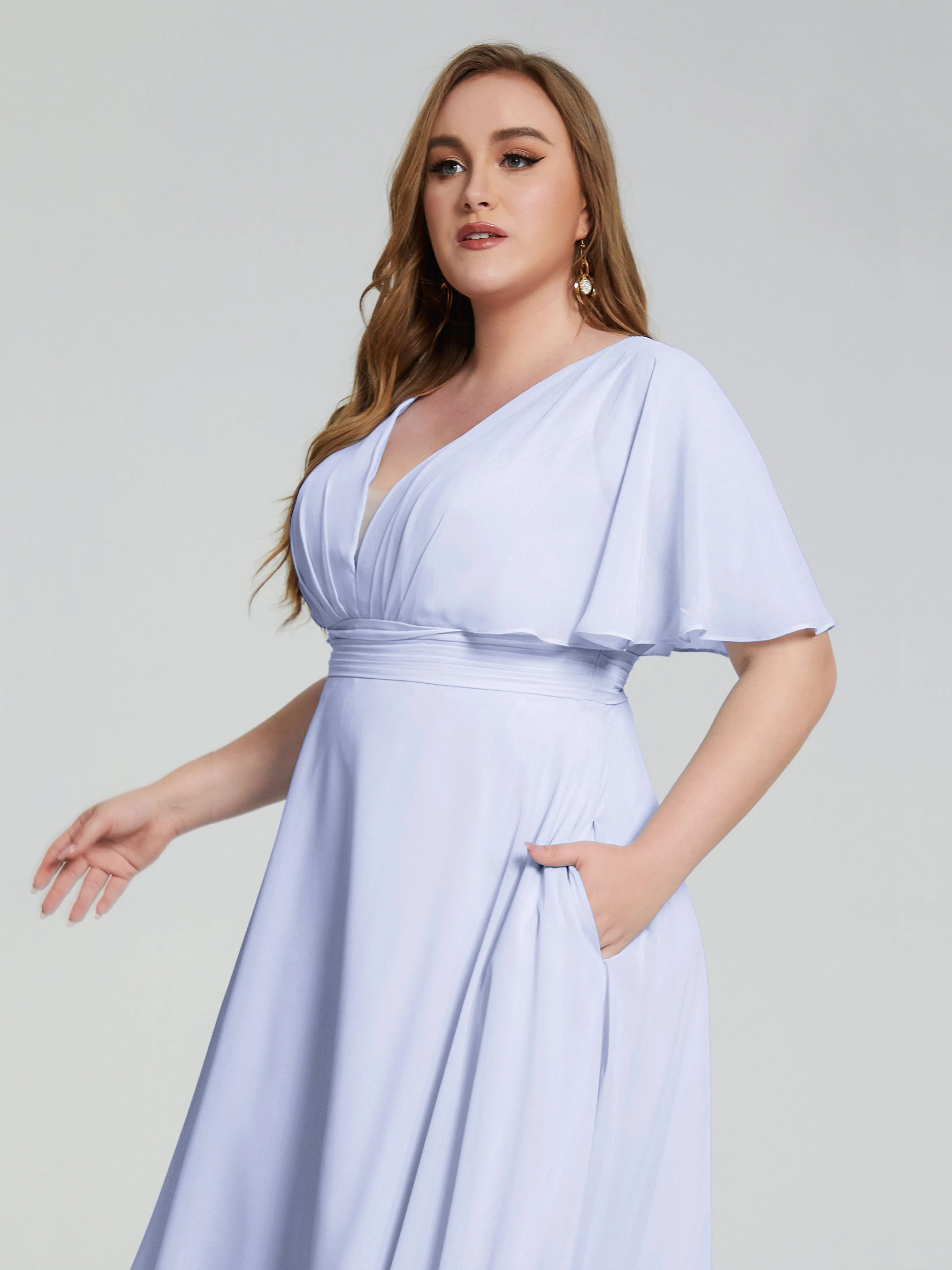 Lucia Graceful V-back Plus Size Bridesmaid Dresses