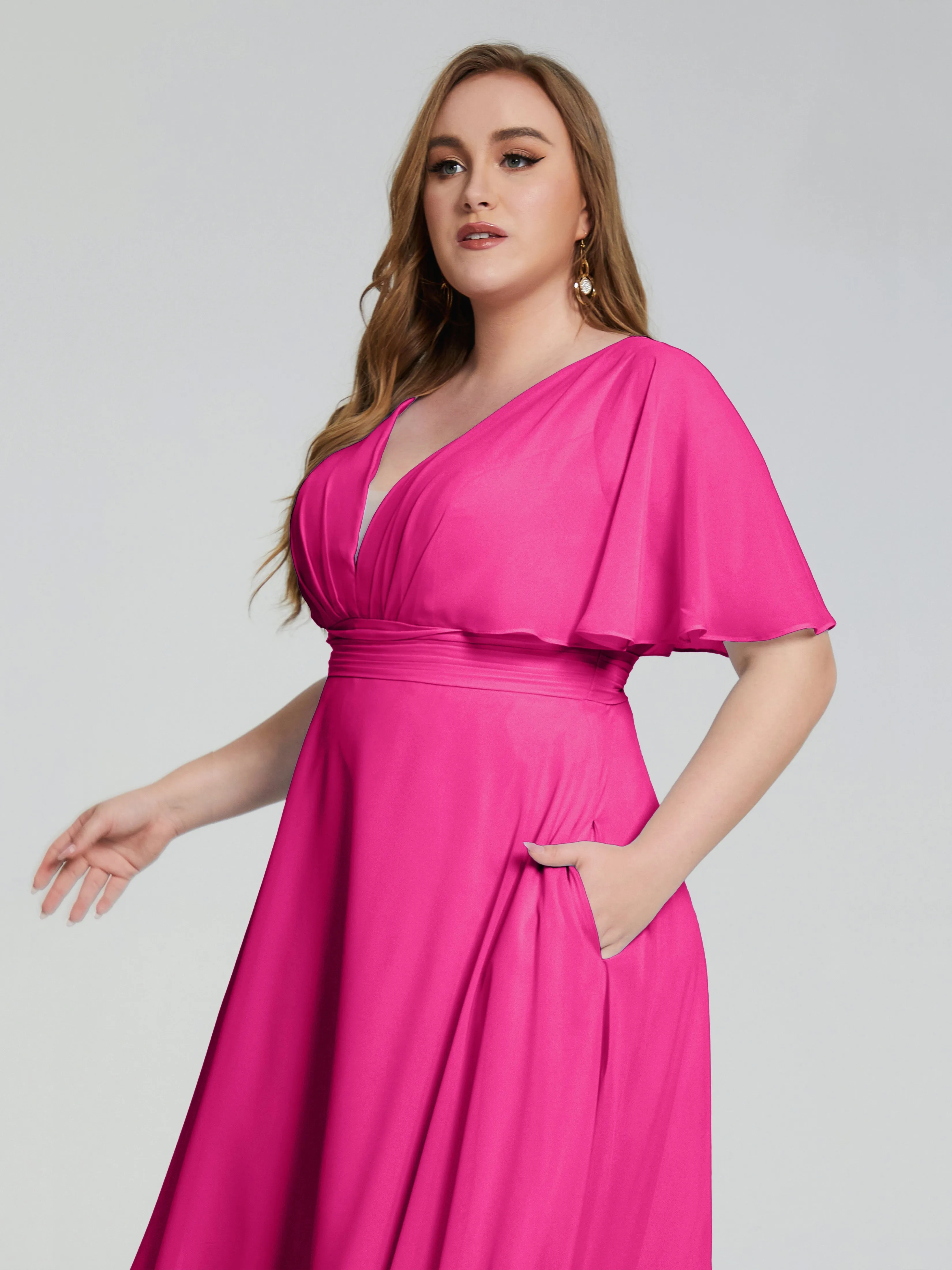 Lucia Graceful V-back Plus Size Bridesmaid Dresses