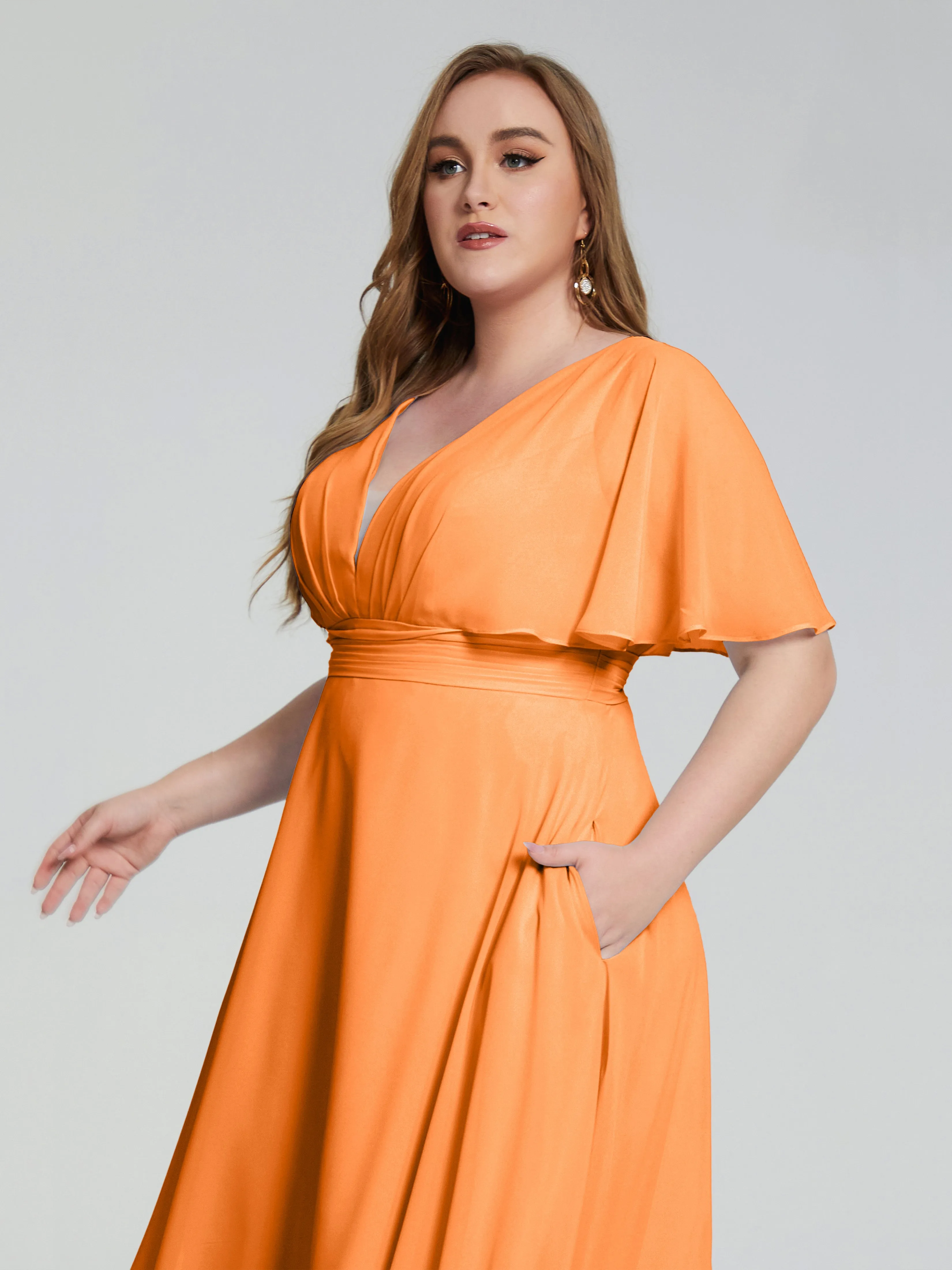 Lucia Graceful V-back Plus Size Bridesmaid Dresses