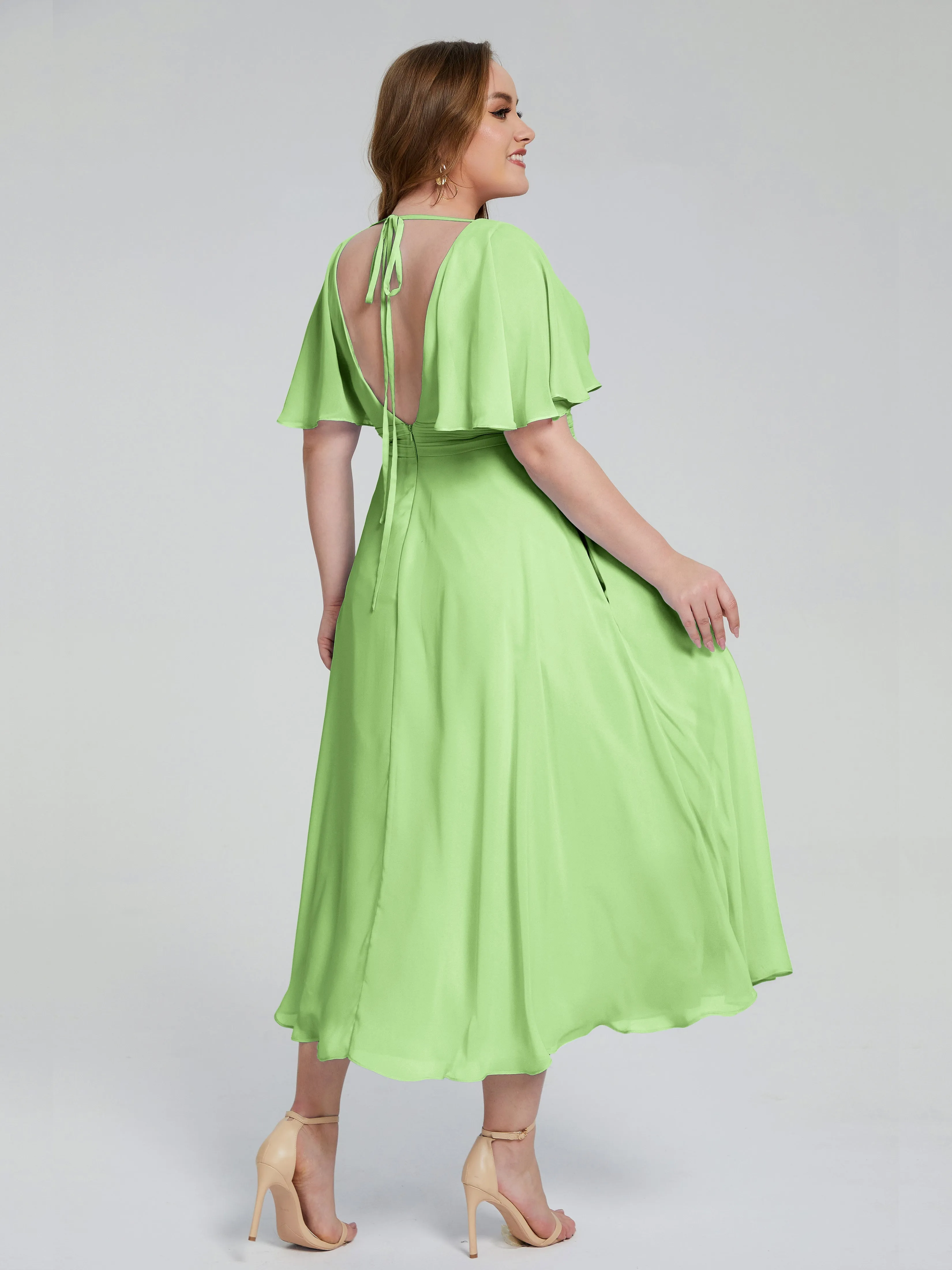 Lucia Graceful V-back Plus Size Bridesmaid Dresses