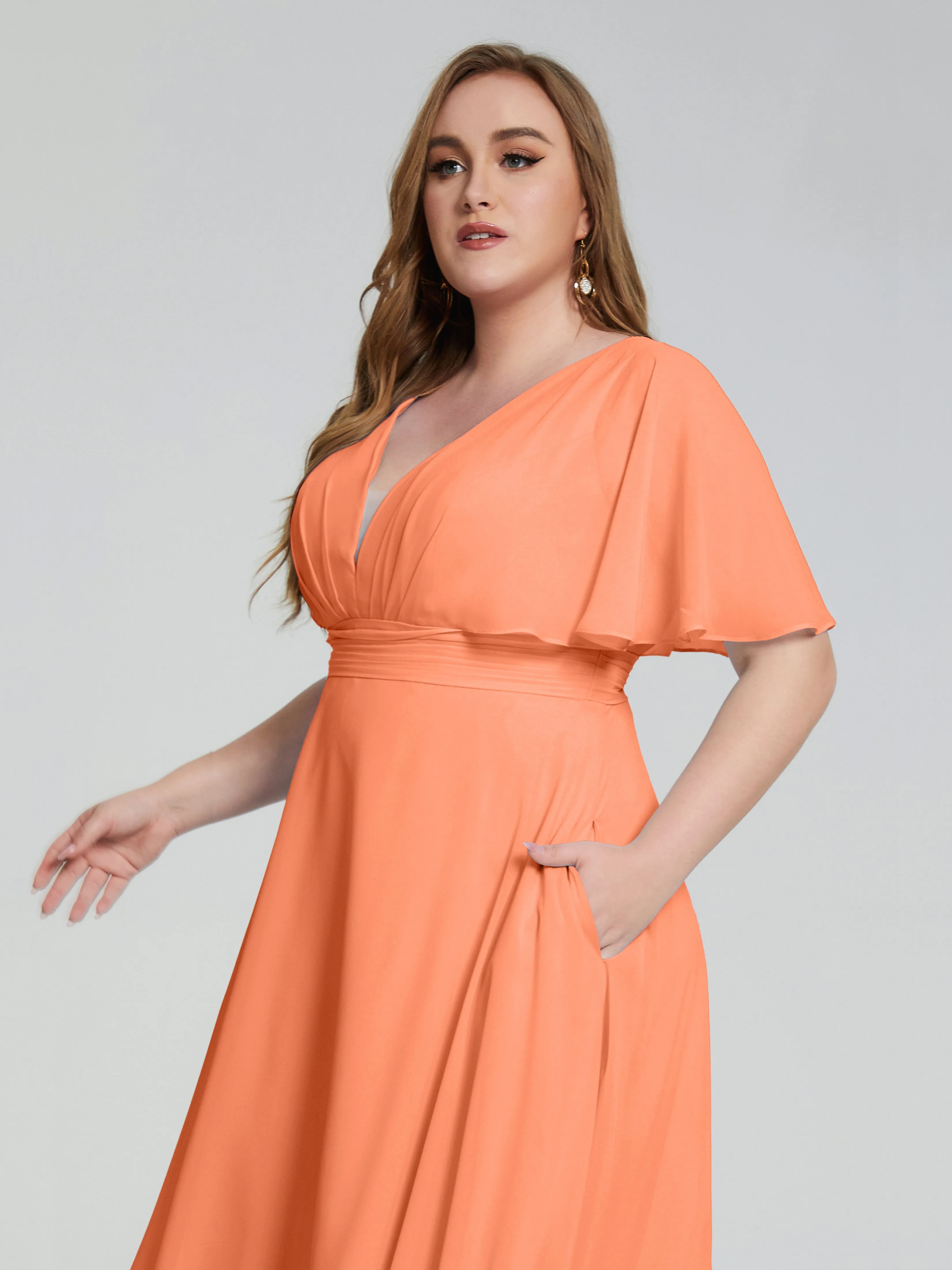 Lucia Graceful V-back Plus Size Bridesmaid Dresses