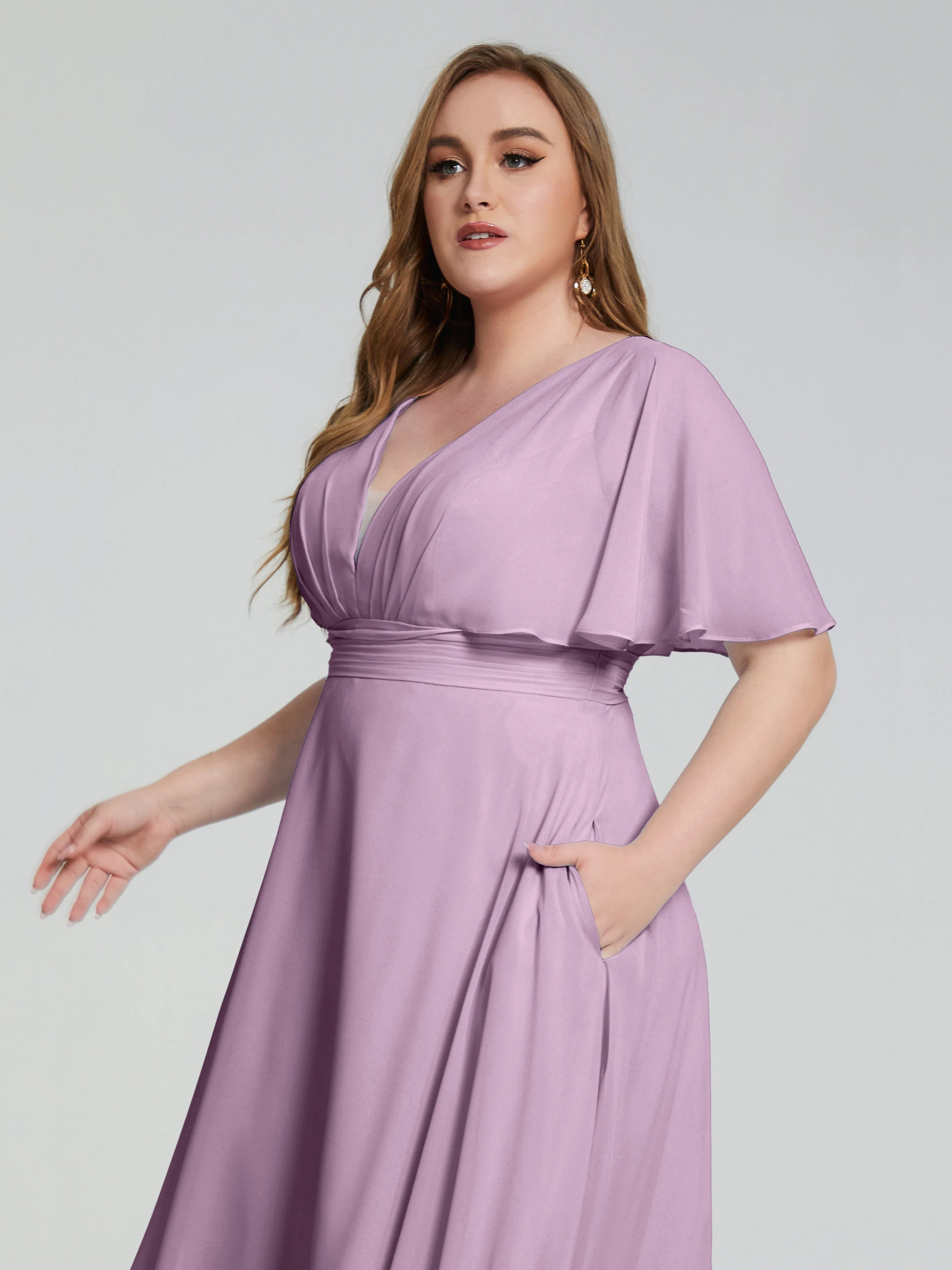 Lucia Graceful V-back Plus Size Bridesmaid Dresses