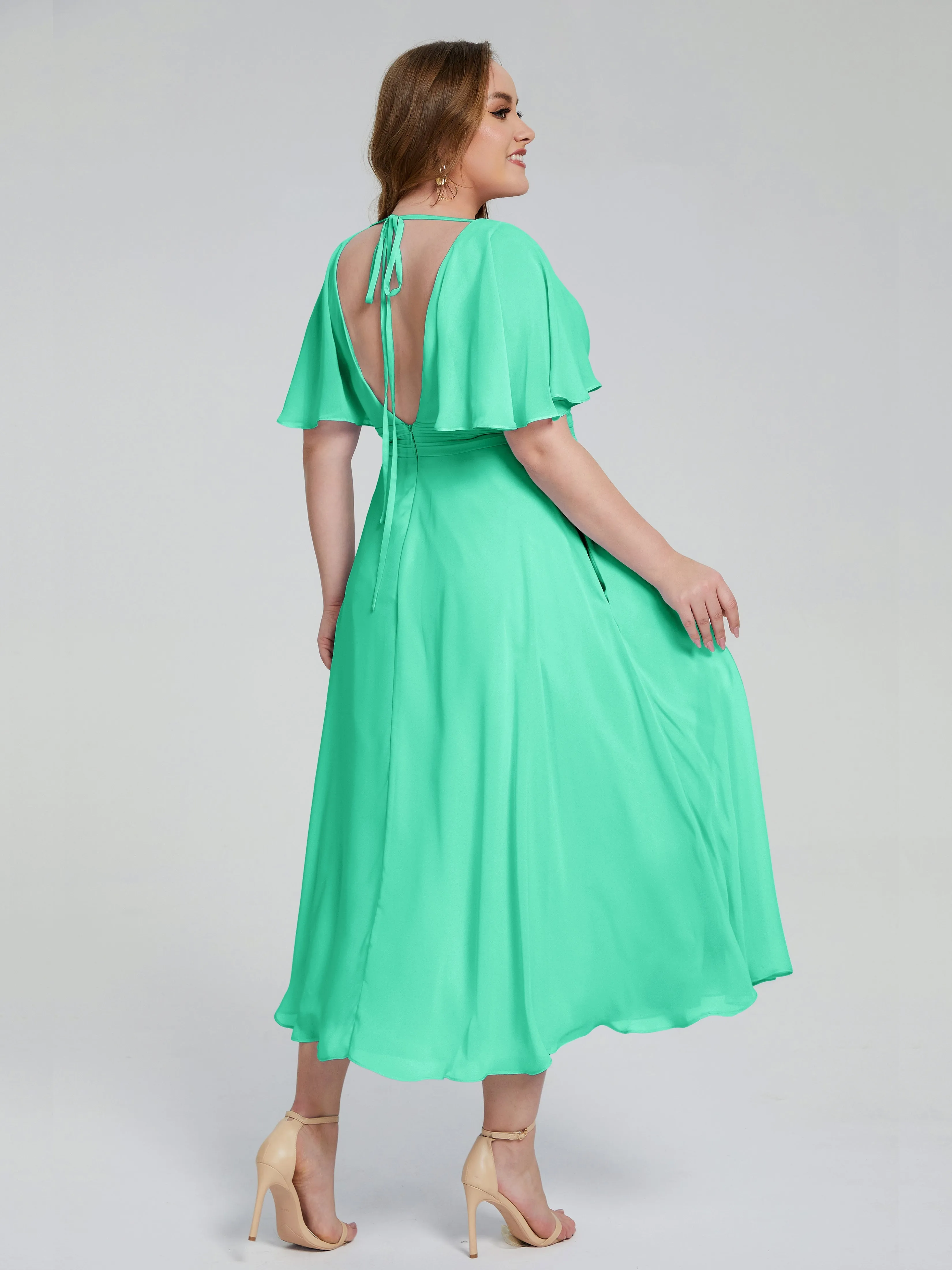 Lucia Graceful V-back Plus Size Bridesmaid Dresses