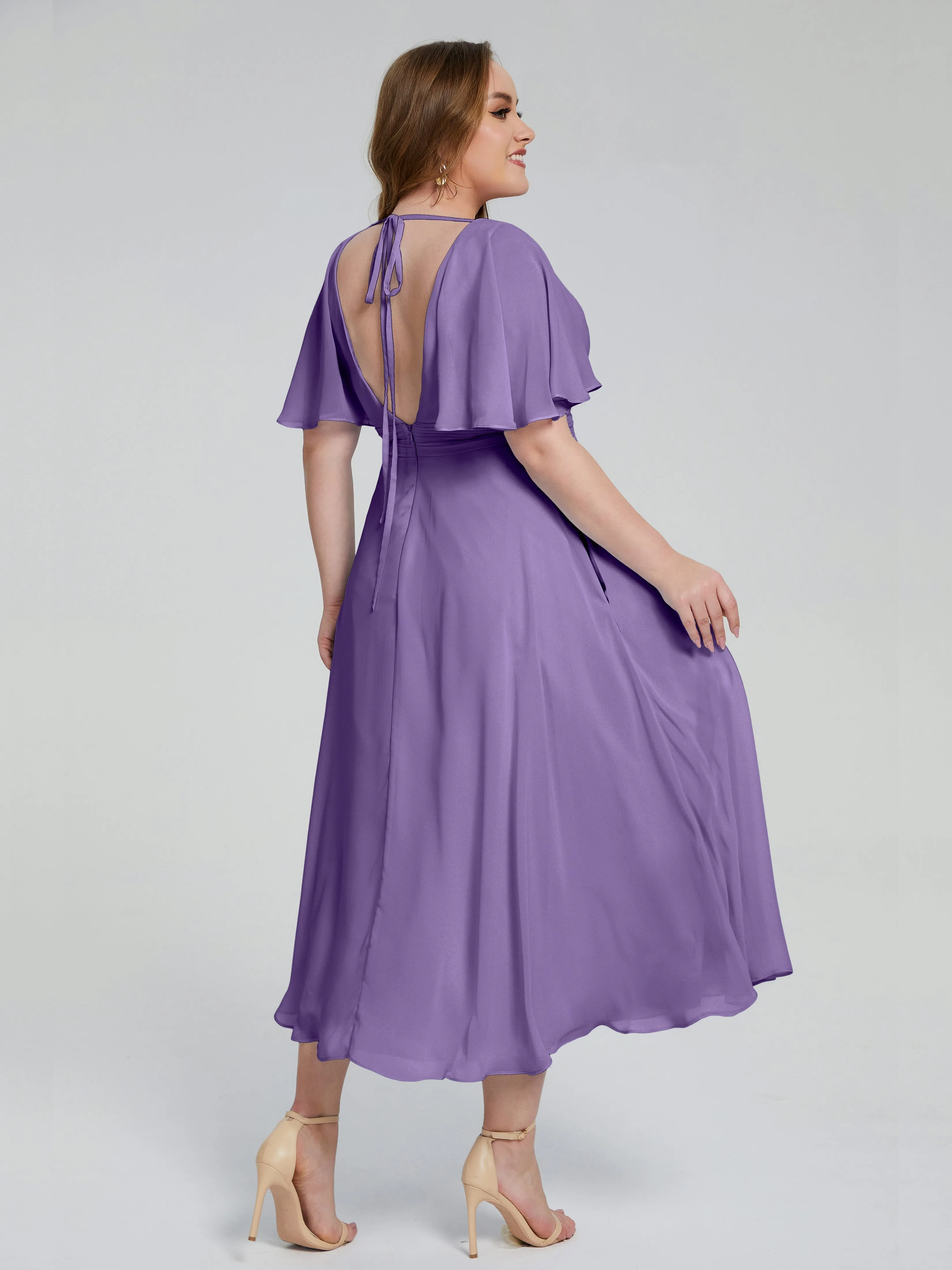 Lucia Graceful V-back Plus Size Bridesmaid Dresses