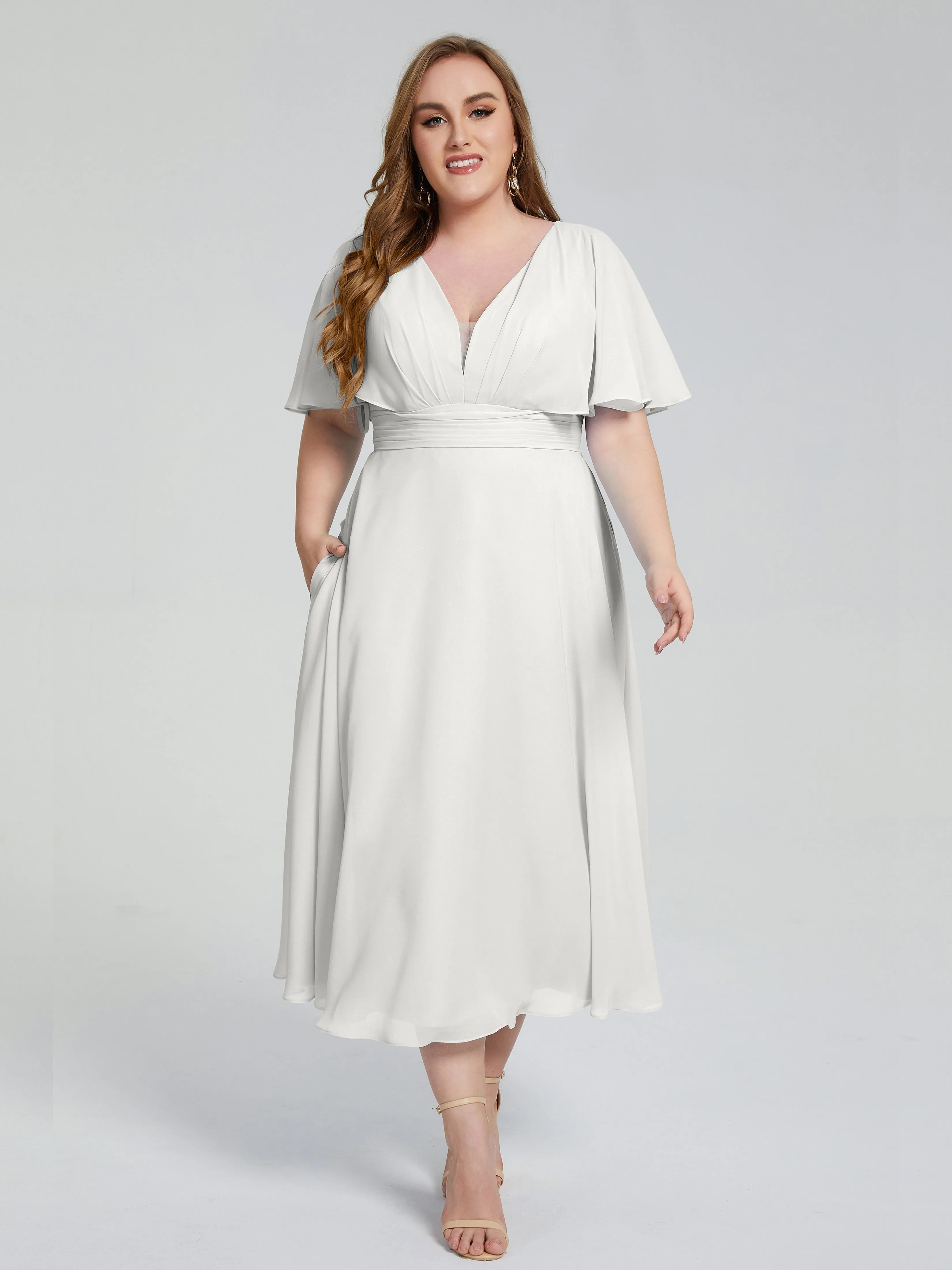 Lucia Graceful V-back Plus Size Bridesmaid Dresses