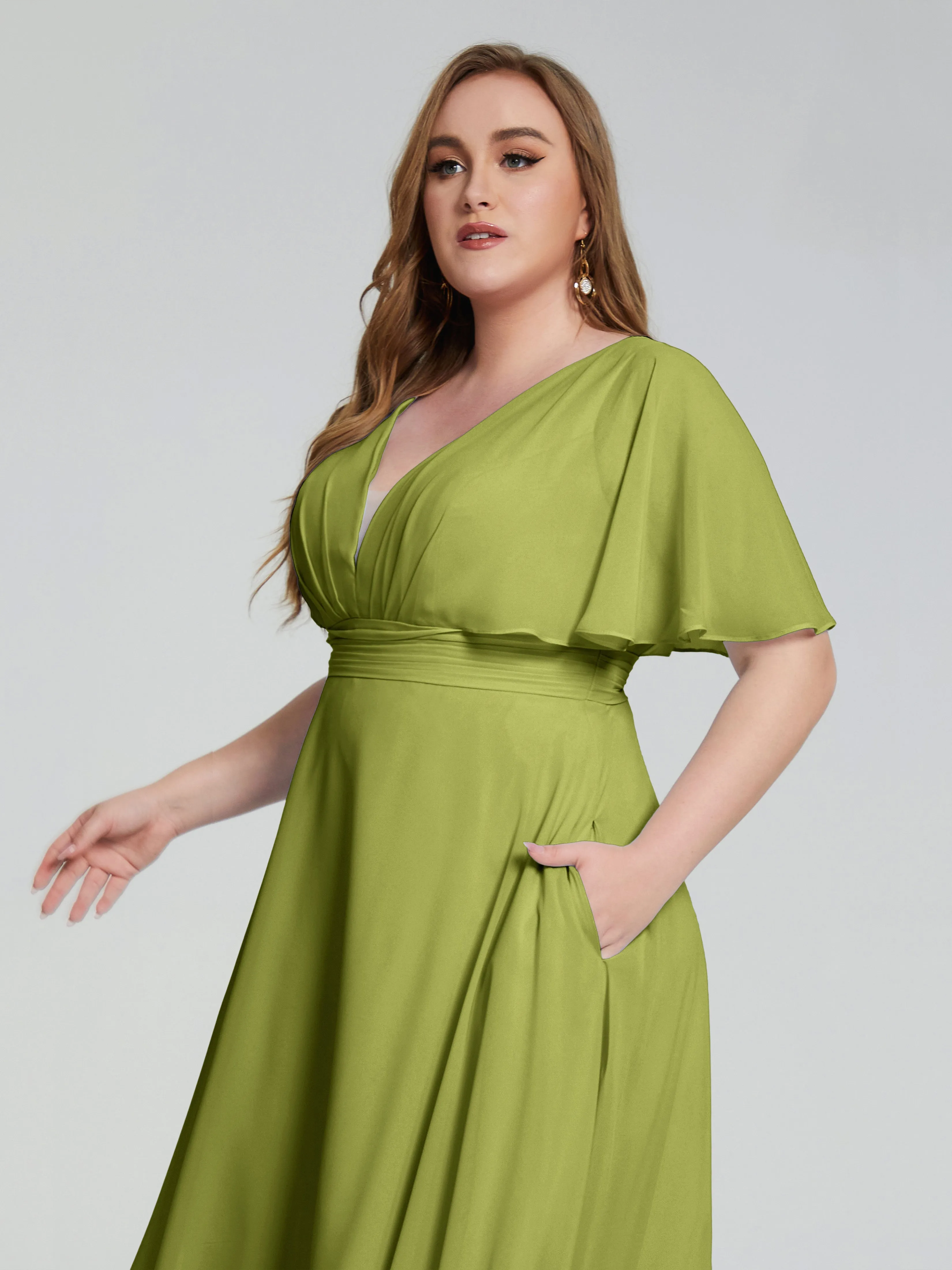 Lucia Graceful V-back Plus Size Bridesmaid Dresses