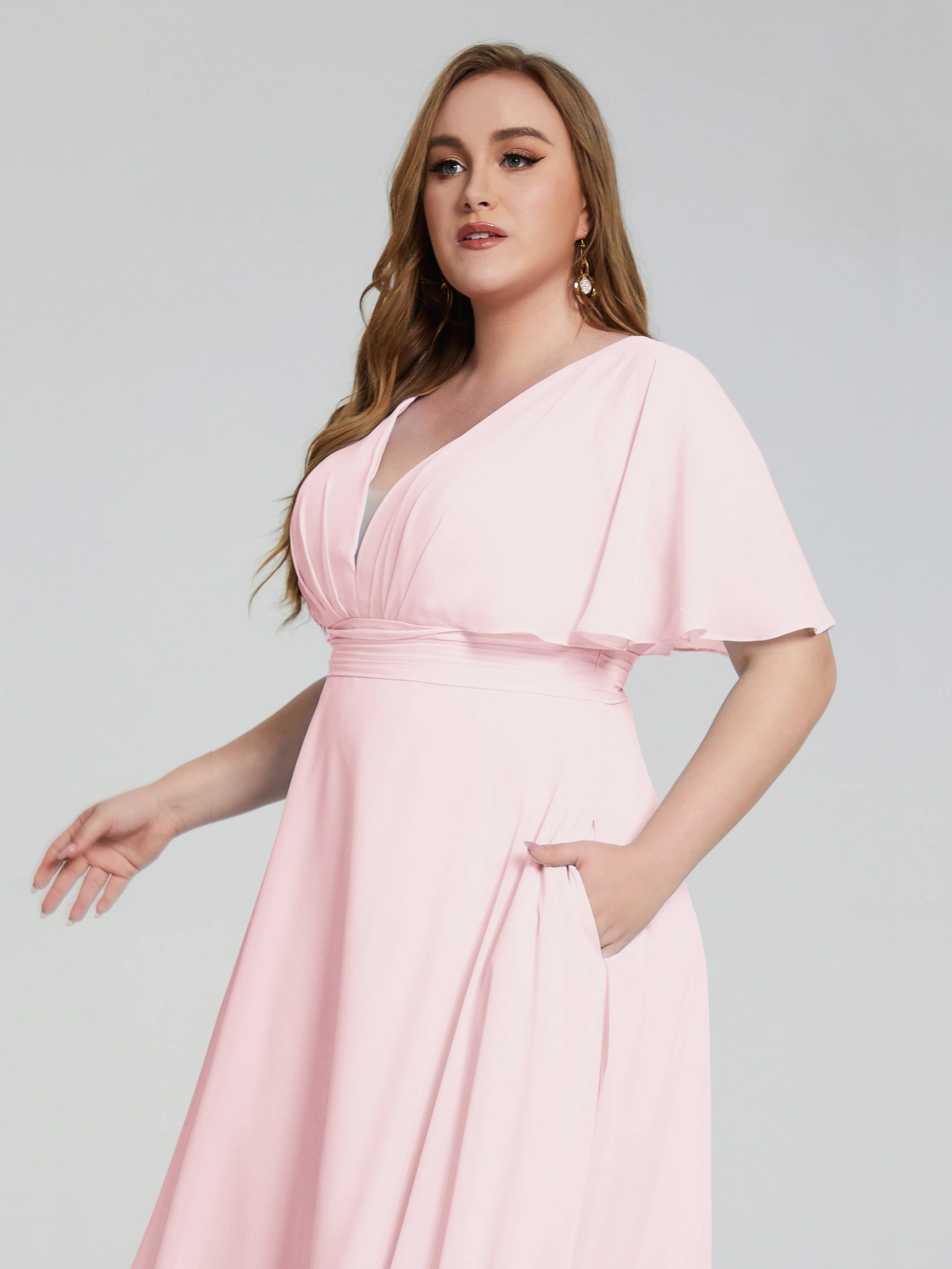 Lucia Graceful V-back Plus Size Bridesmaid Dresses