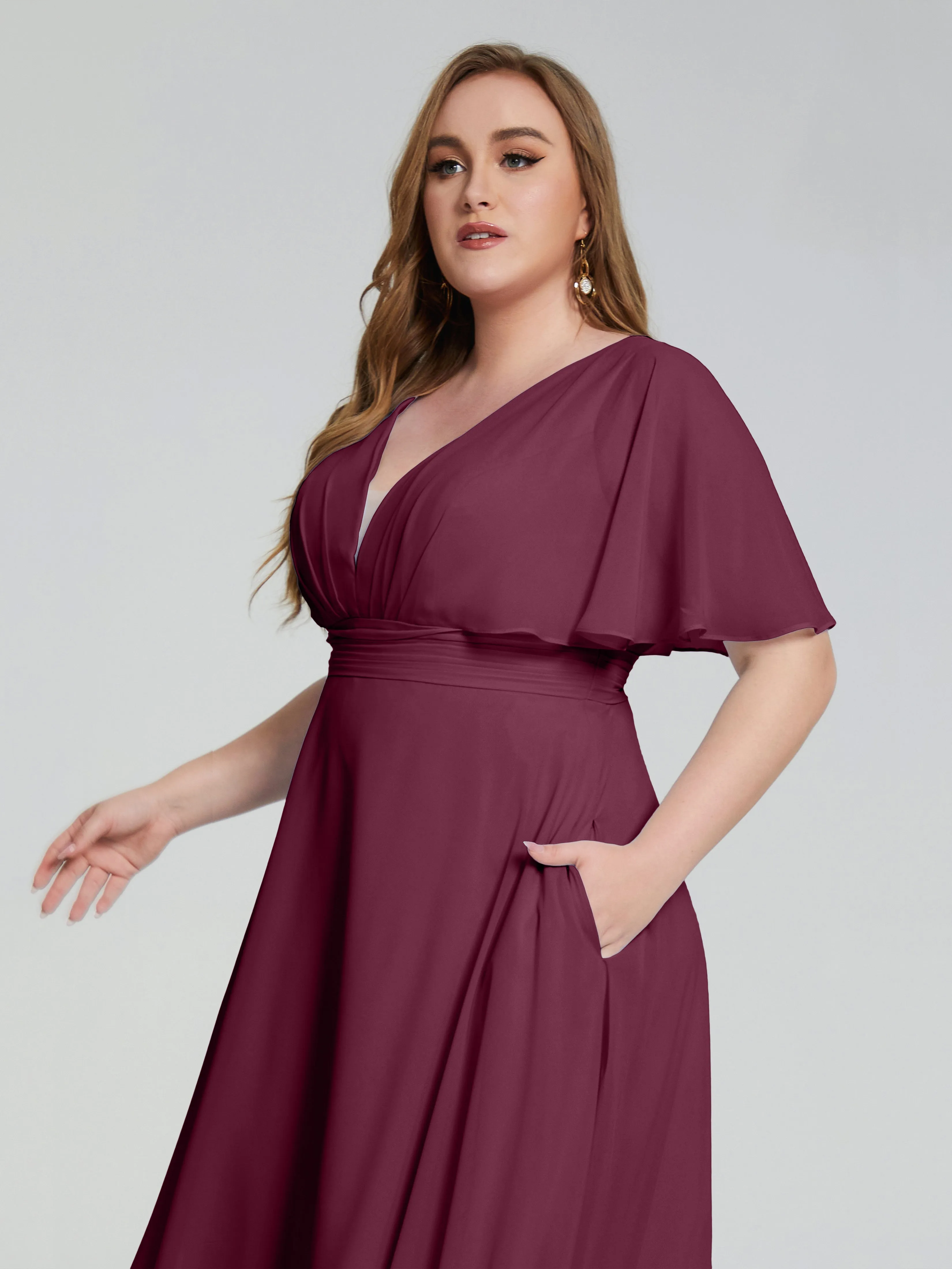 Lucia Graceful V-back Plus Size Bridesmaid Dresses