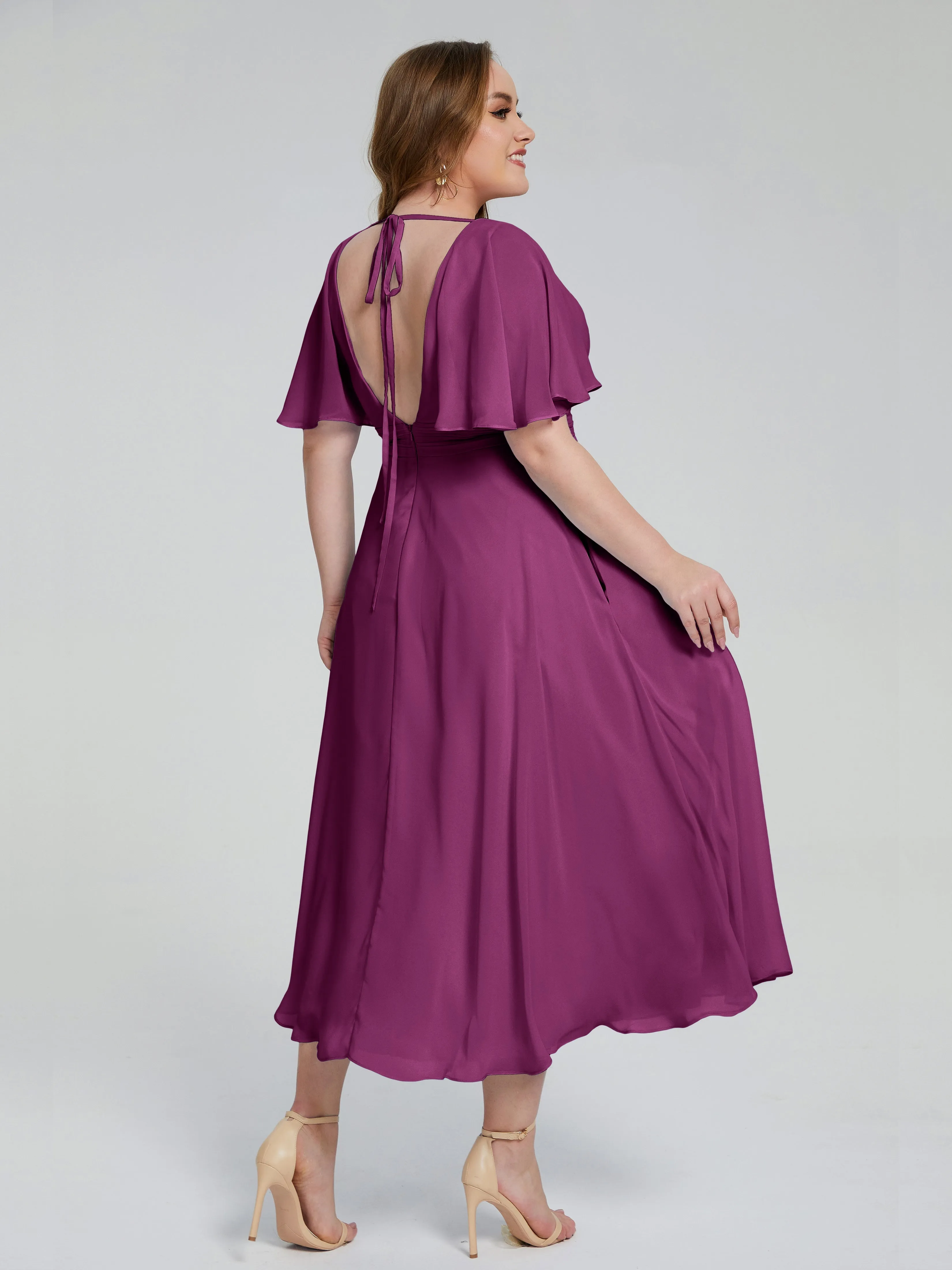 Lucia Graceful V-back Plus Size Bridesmaid Dresses