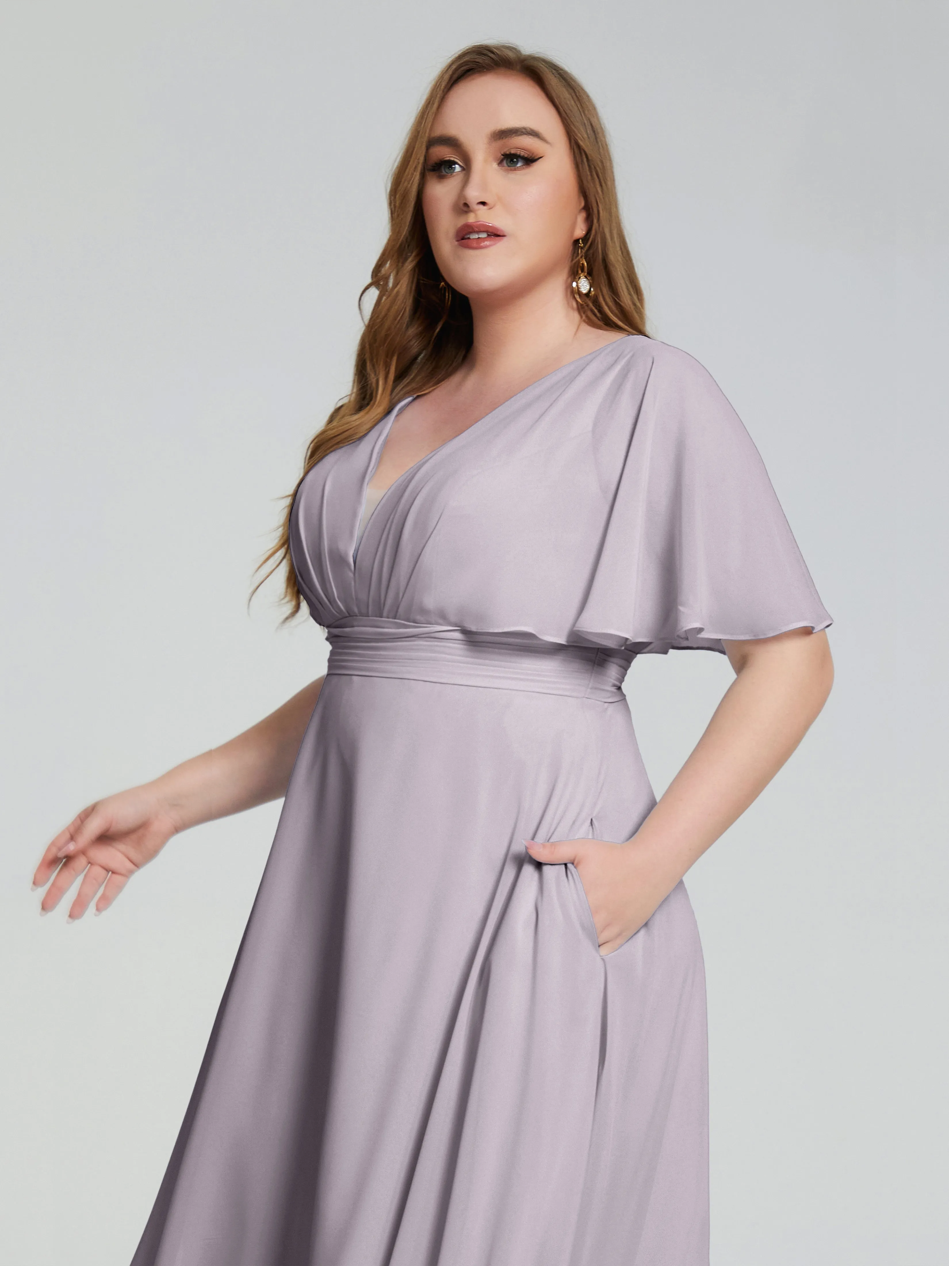 Lucia Graceful V-back Plus Size Bridesmaid Dresses