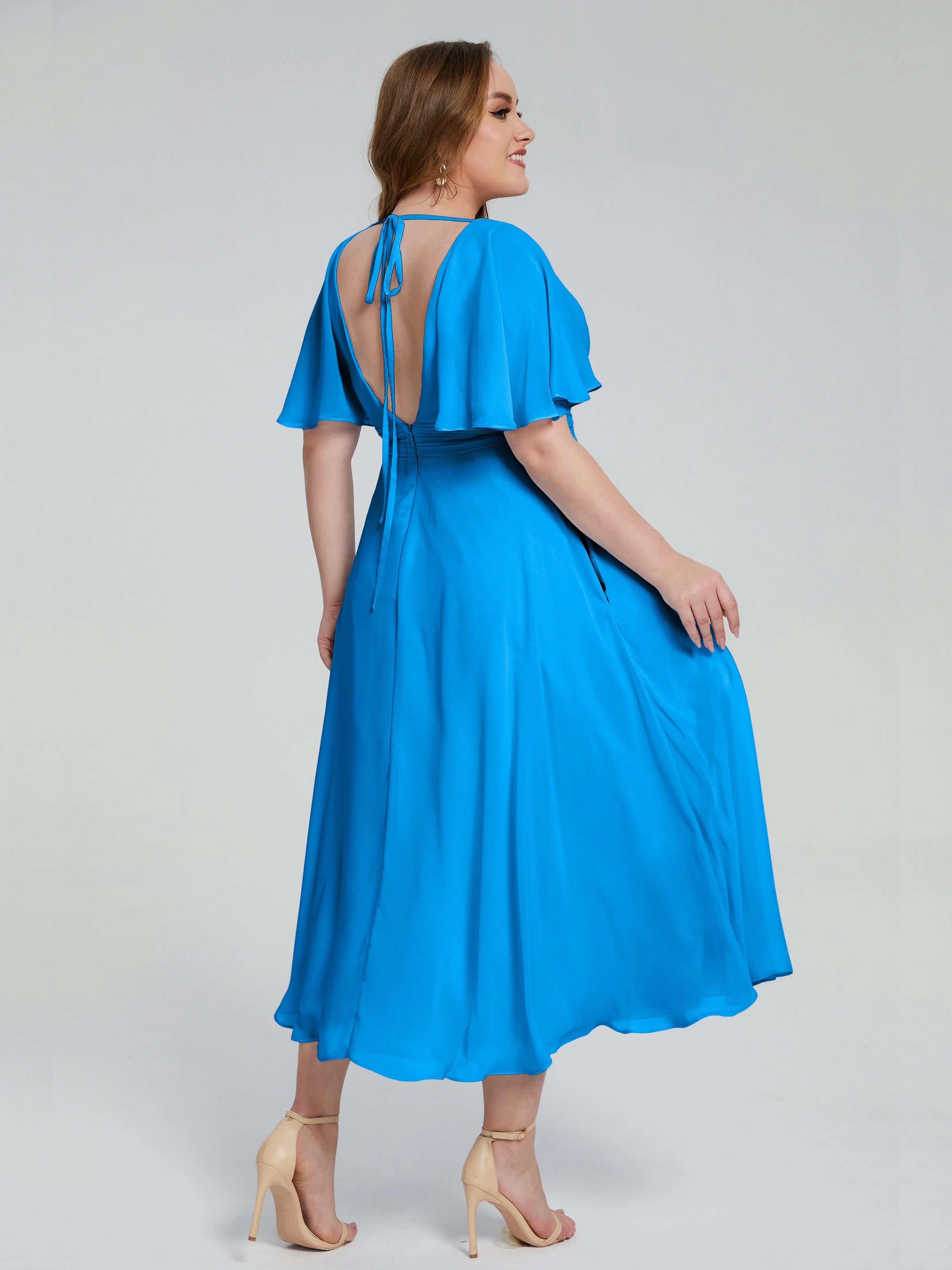 Lucia Graceful V-back Plus Size Bridesmaid Dresses