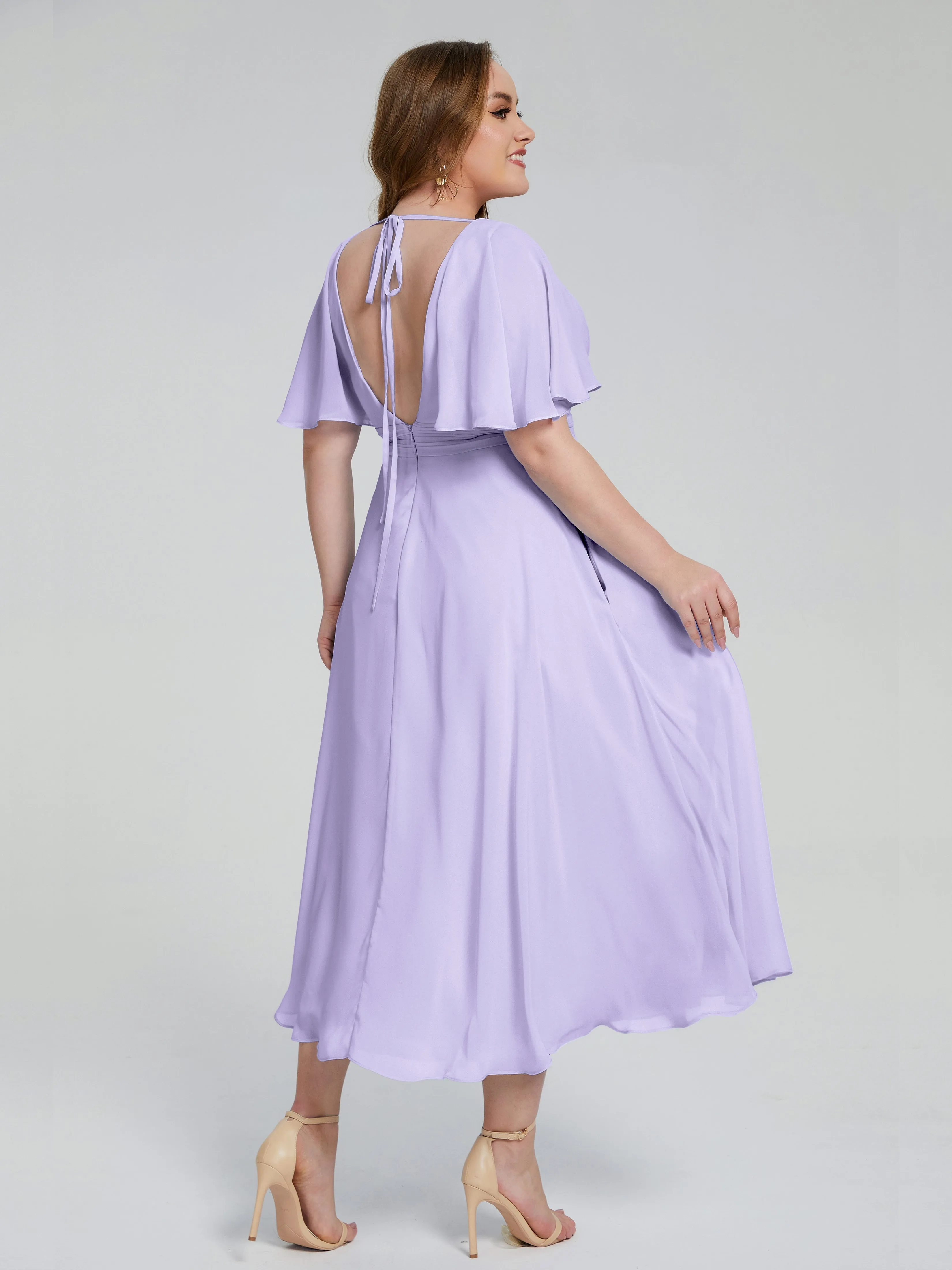 Lucia Graceful V-back Plus Size Bridesmaid Dresses