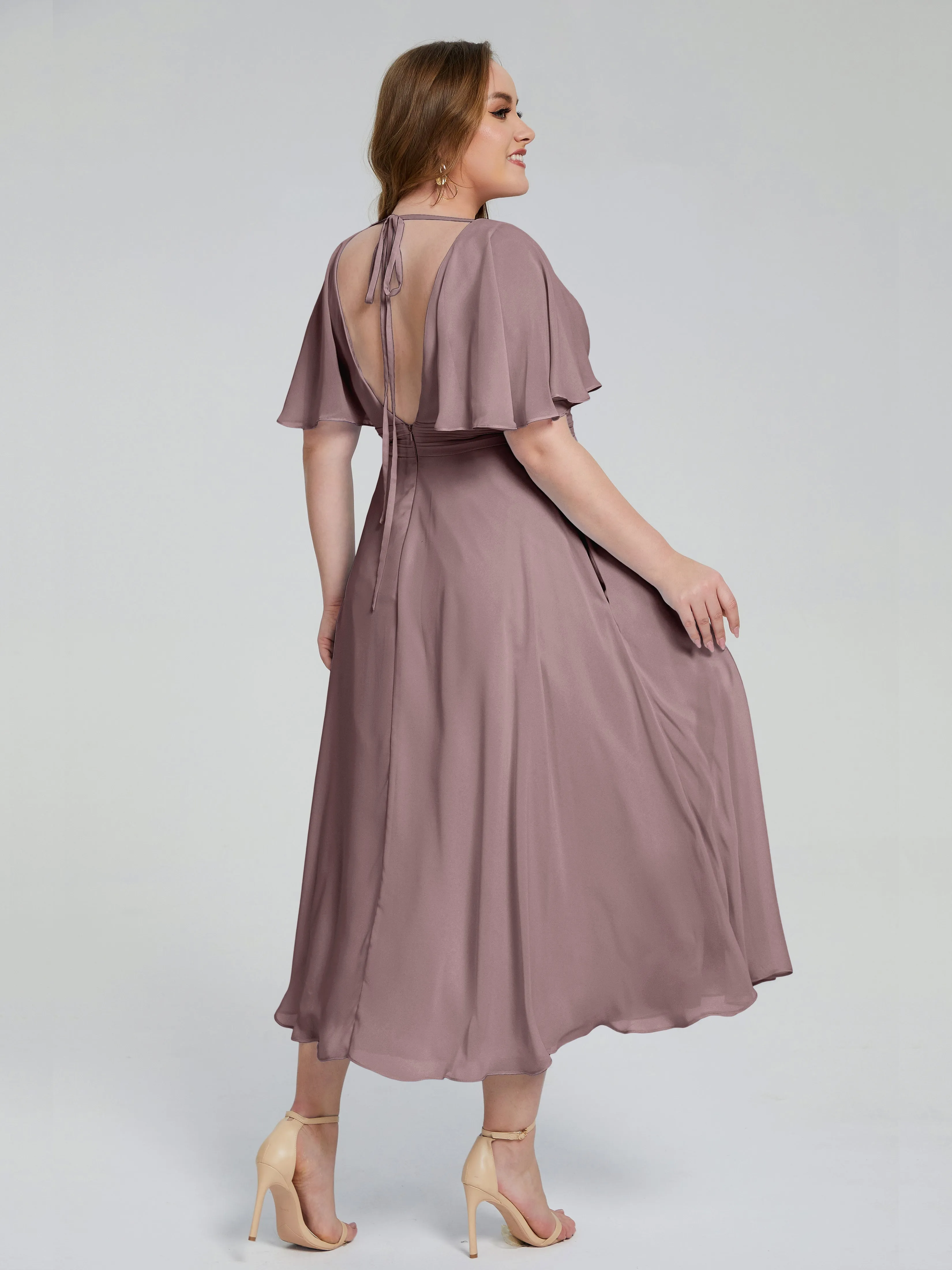 Lucia Graceful V-back Plus Size Bridesmaid Dresses