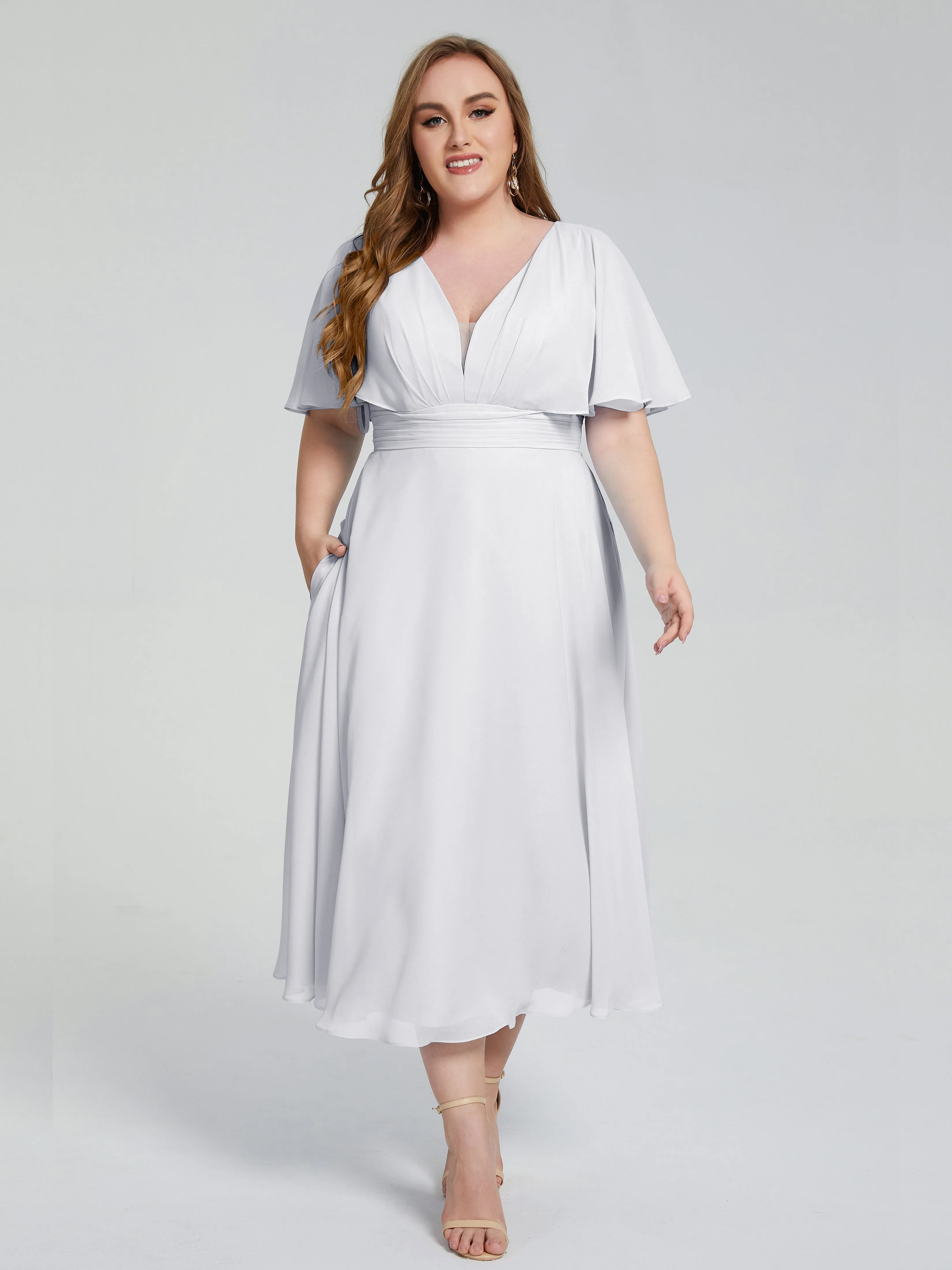 Lucia Graceful V-back Plus Size Bridesmaid Dresses