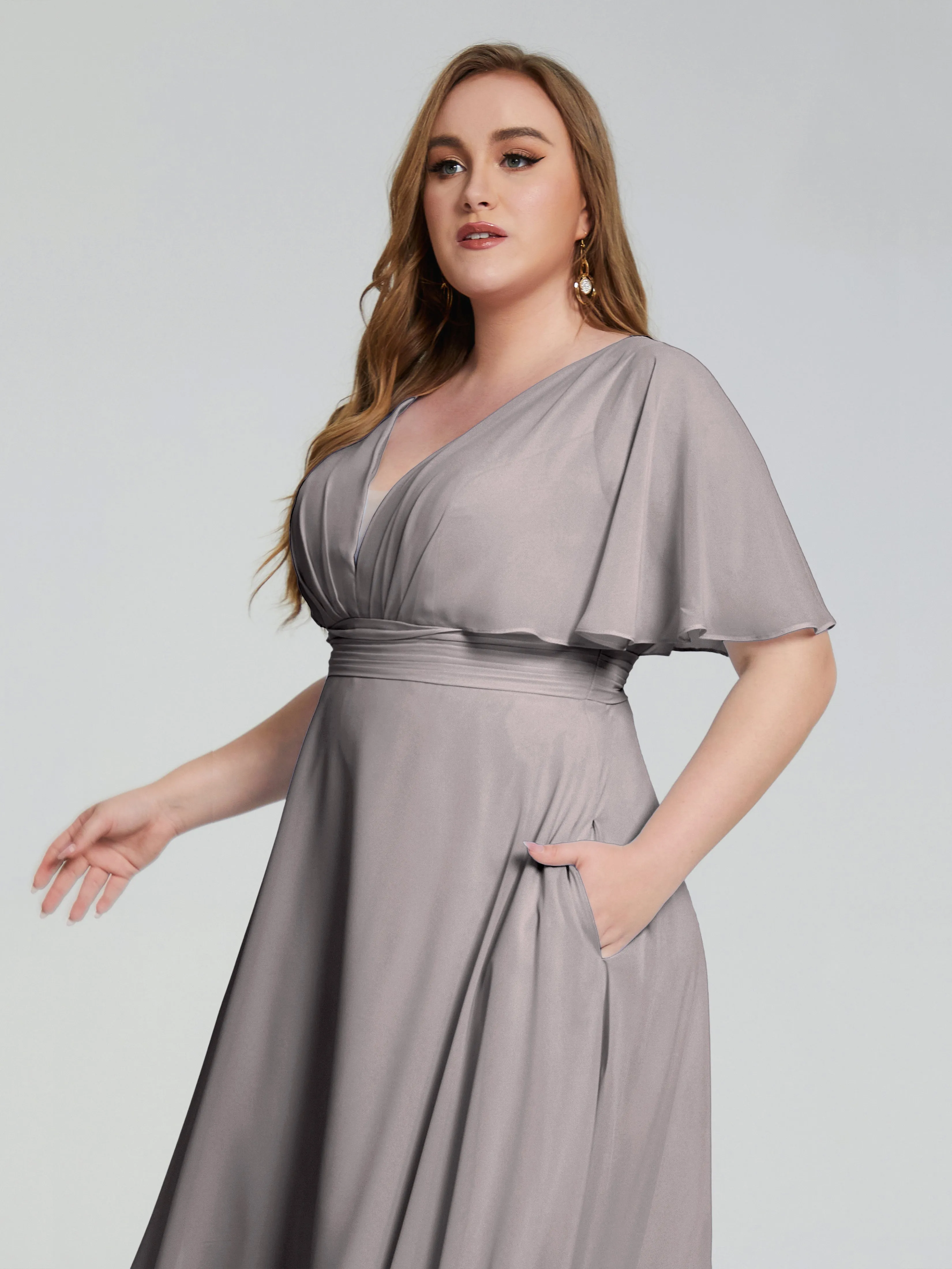 Lucia Graceful V-back Plus Size Bridesmaid Dresses